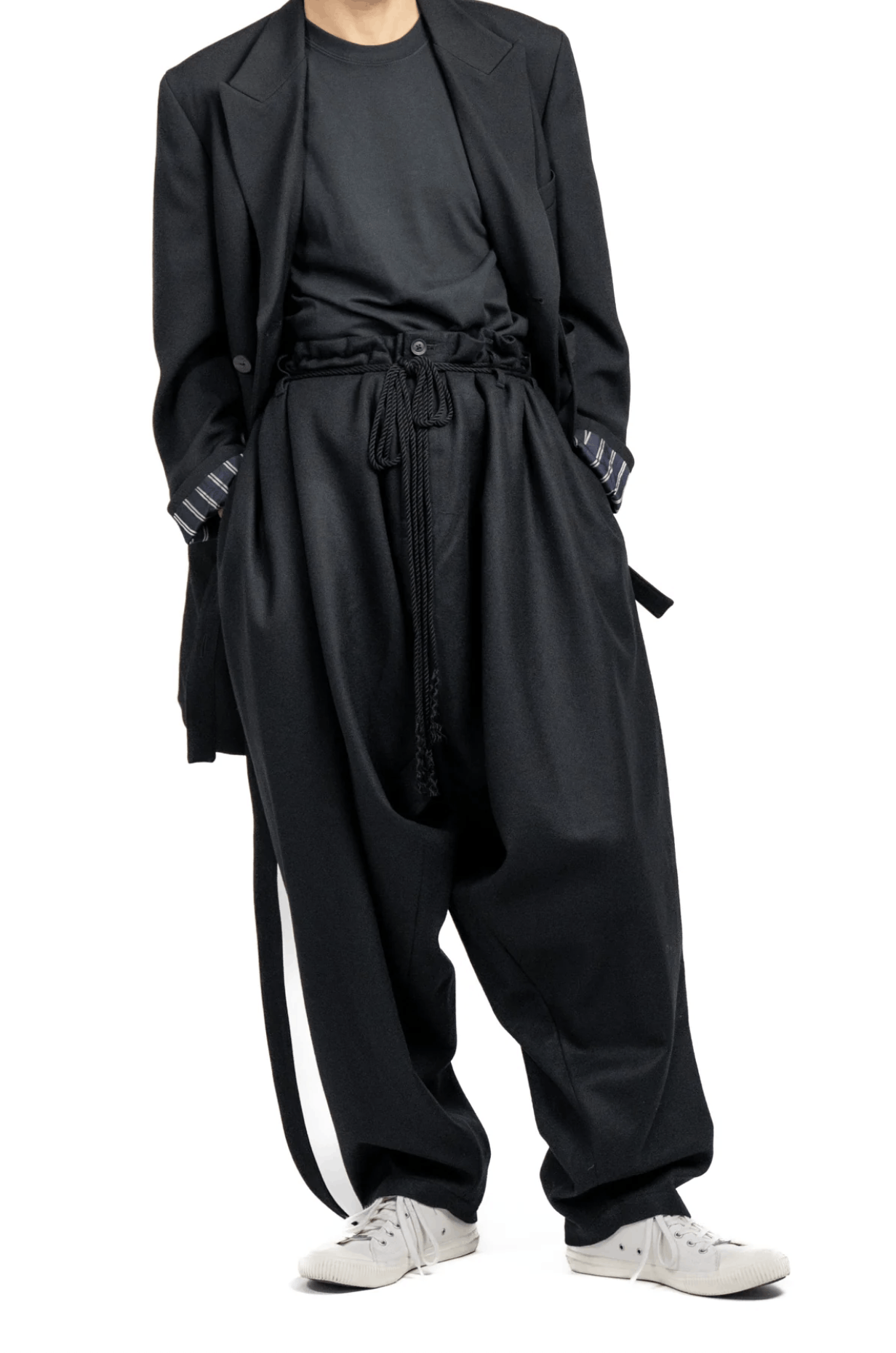 Yohji Yamamoto Pour Homme - LAYERED DRAPED PANTS