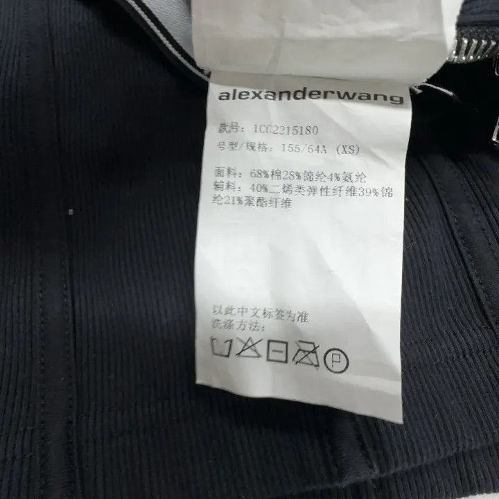 Alexander Wang Alexander Wang Black Ribbed Logo Mini Skirt - Size 22" - 4 Thumbnail