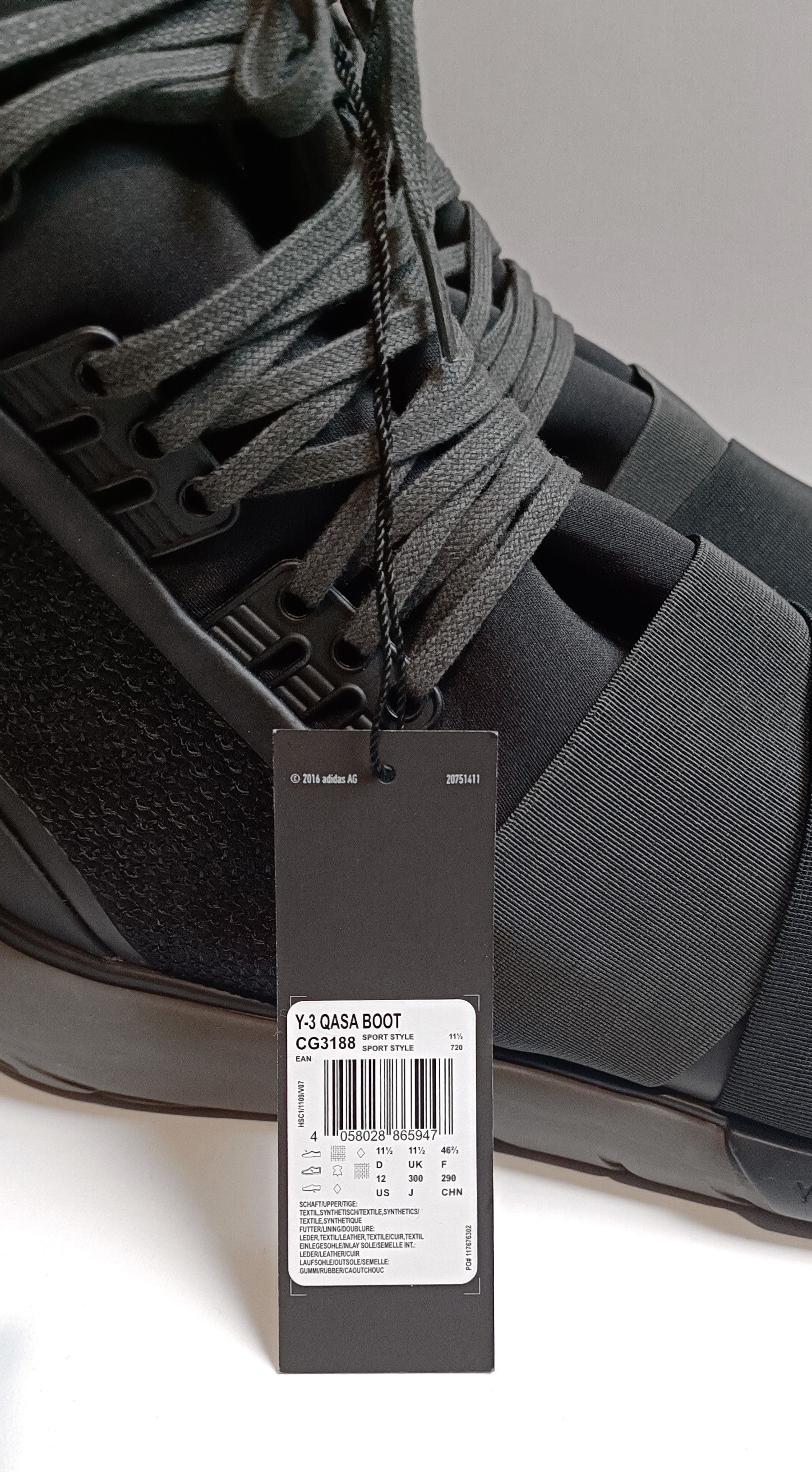 Adidas × Y-3 × Yohji Yamamoto Adidas Y-3 Qasa Boot 'Core Black' CG3188 Size US 12 / EU 45 - 7 Thumbnail