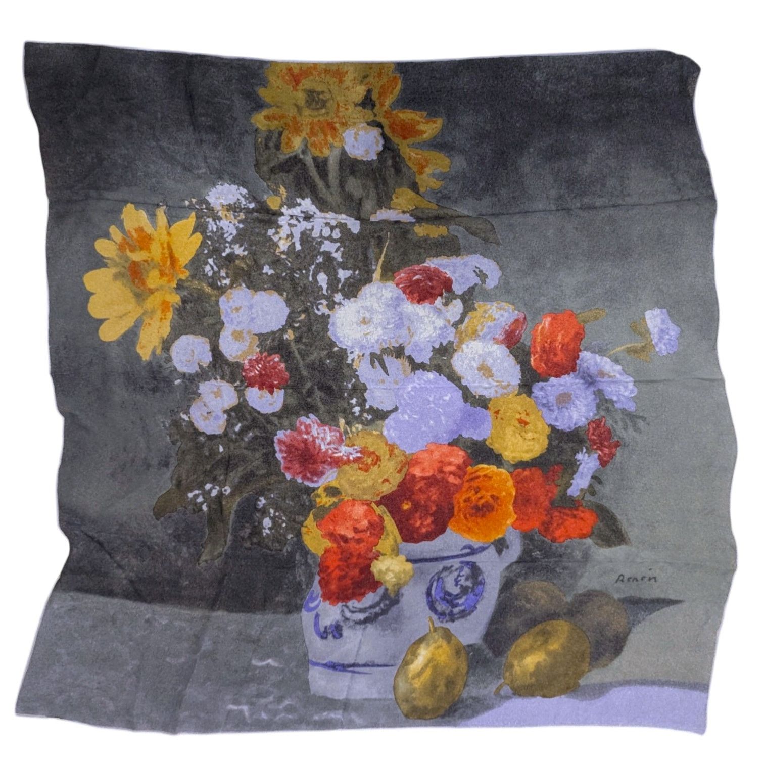 Other MFA Boston Flowers in an Earthenware Pot Renoir Silk Scarf Size ONE SIZE - 1 Thumbnail