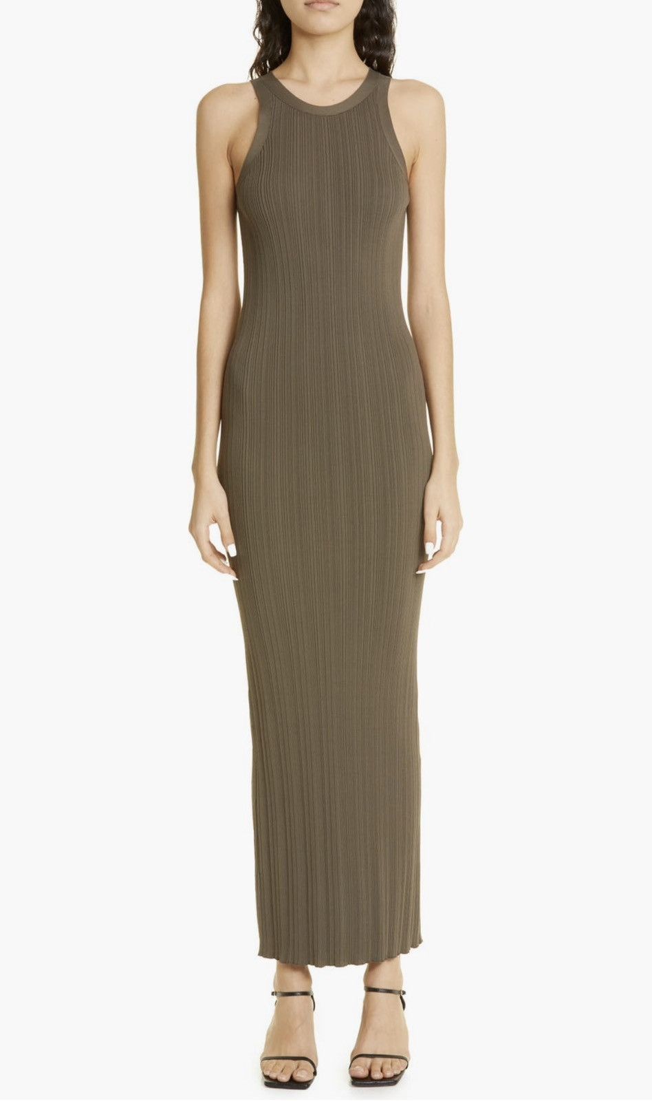TOTEME Seamless Rib Tank Dress size Small Olive Green