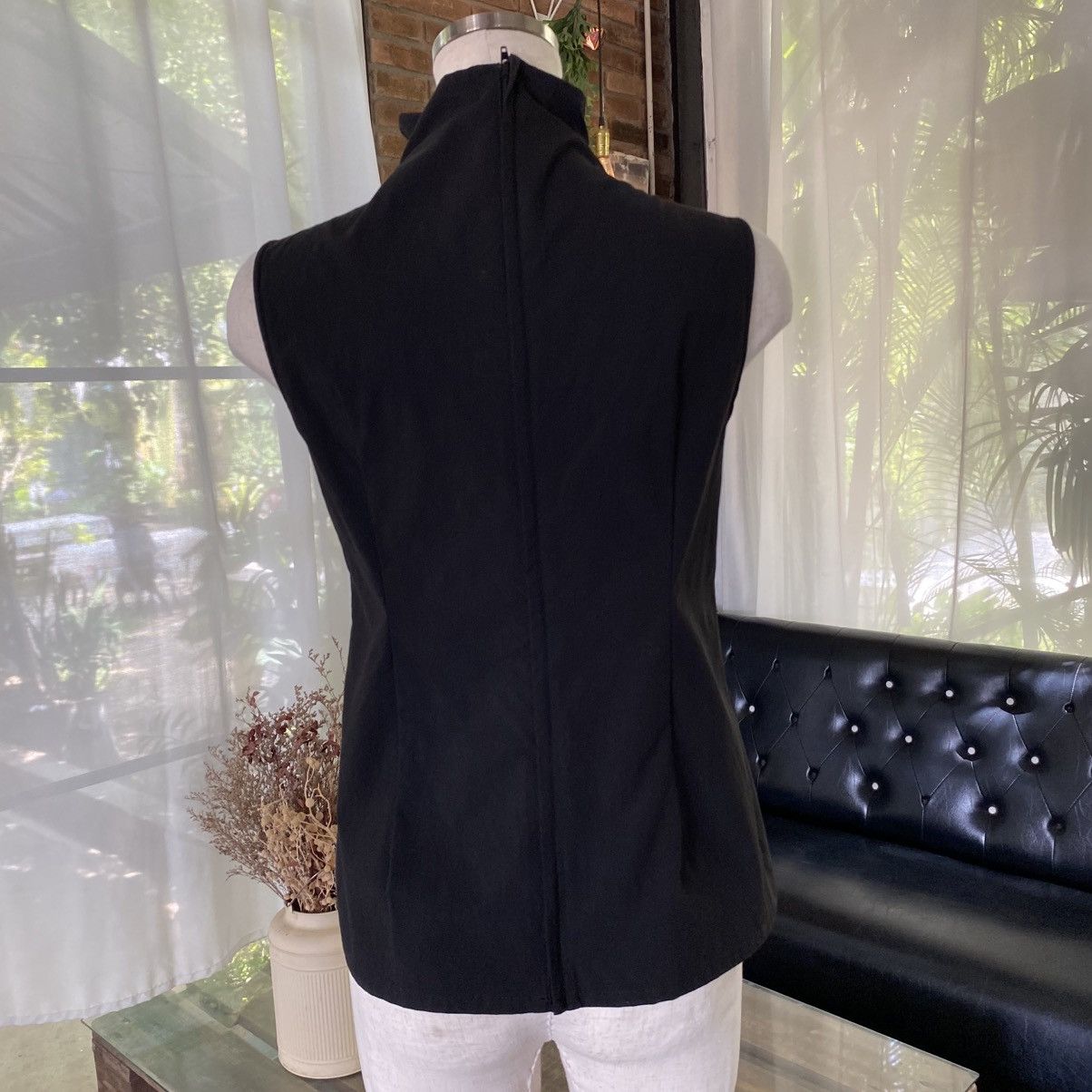 Japanese Brand A/T Black Pleated High Neck Top Size M / US 6-8 / IT 42-44 - 7 Thumbnail
