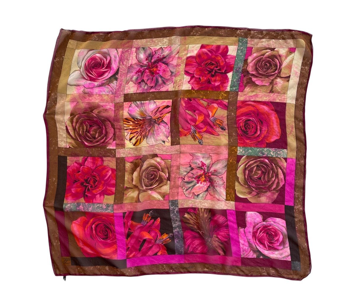 Karl Lagerfeld Karl Lagerfeld Flower Silk Scarves Size ONE SIZE - 3 Thumbnail