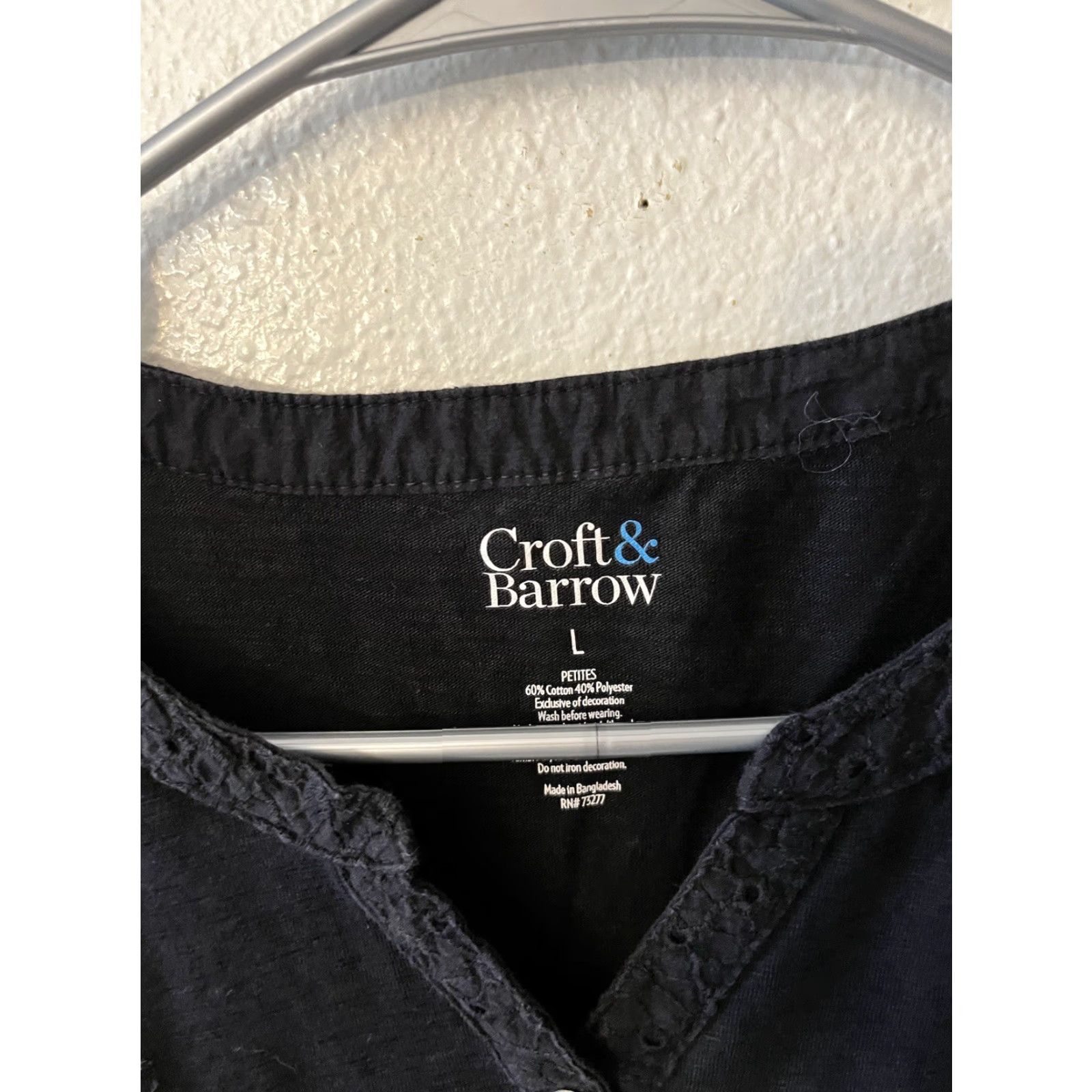 Croft & Barrow EUC CROFT & BARROW TEE-SHIRT BLACK LP Petites Size L / US 10 / IT 46 - 2 Thumbnail