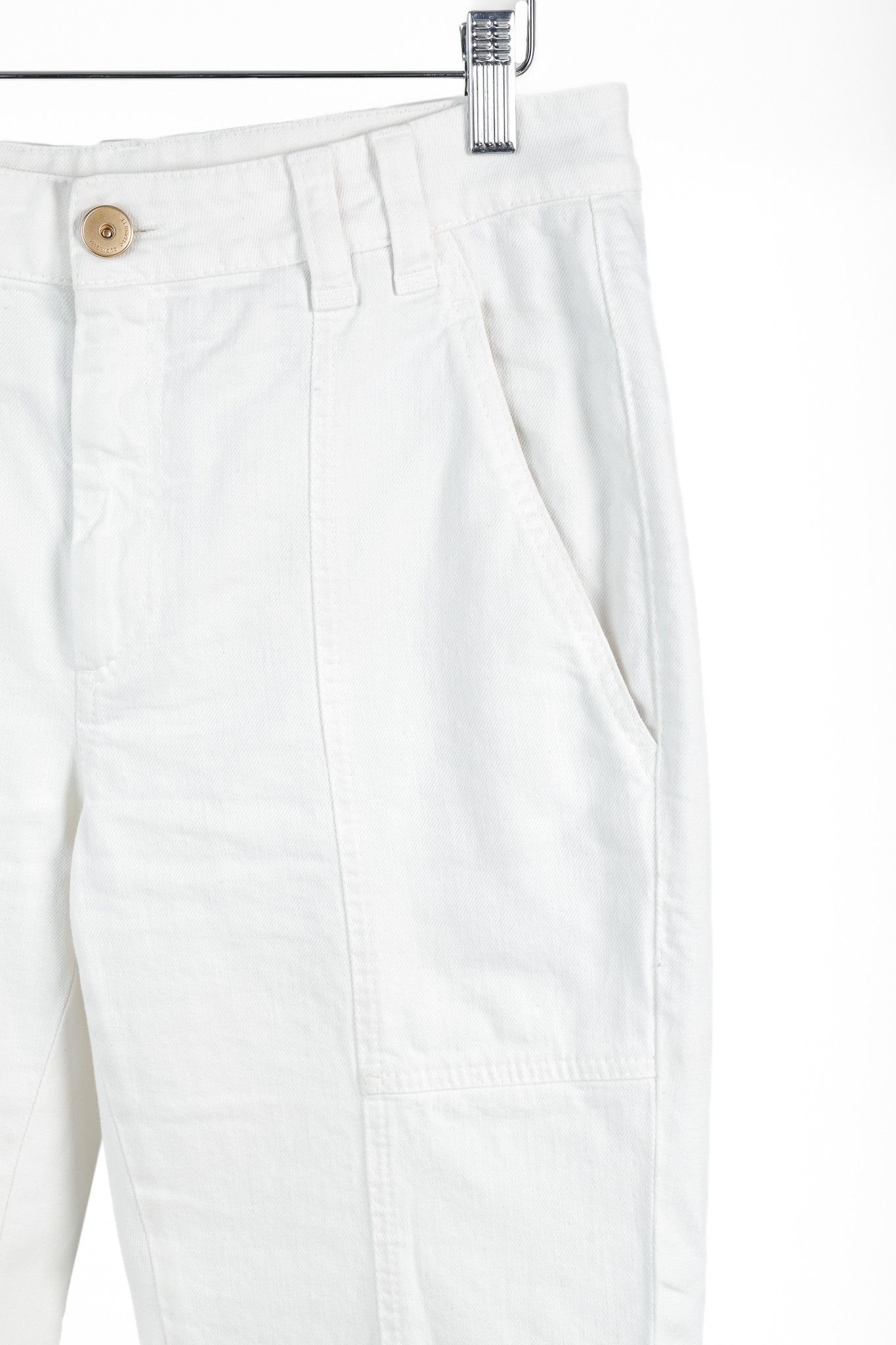 Brunello Cucinelli Brunello Cucinelli White Cotton Straight-Leg Jeans Size 31" - 4 Thumbnail