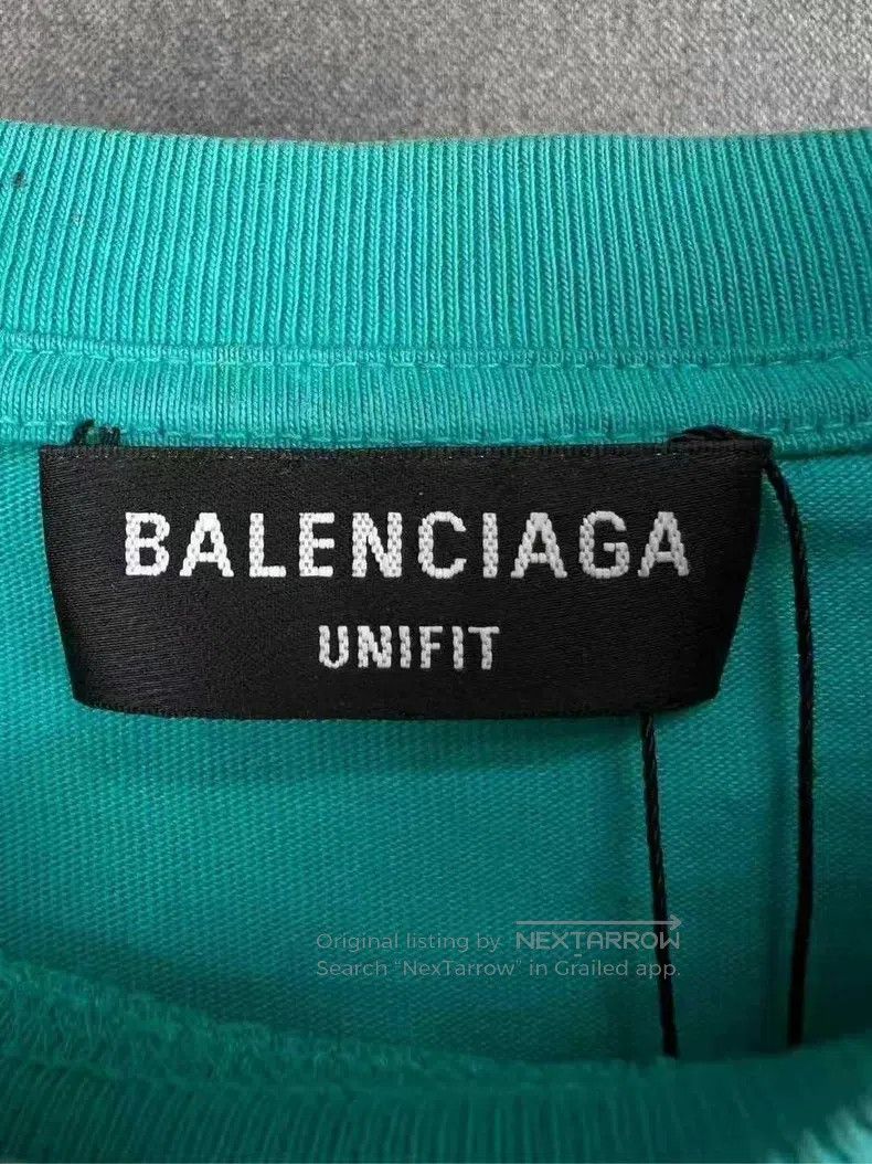 Balenciaga Balenciaga Lake Green Destroyed Hole Short Sleeve Size US L / EU 52-54 / 3 - 4 Thumbnail