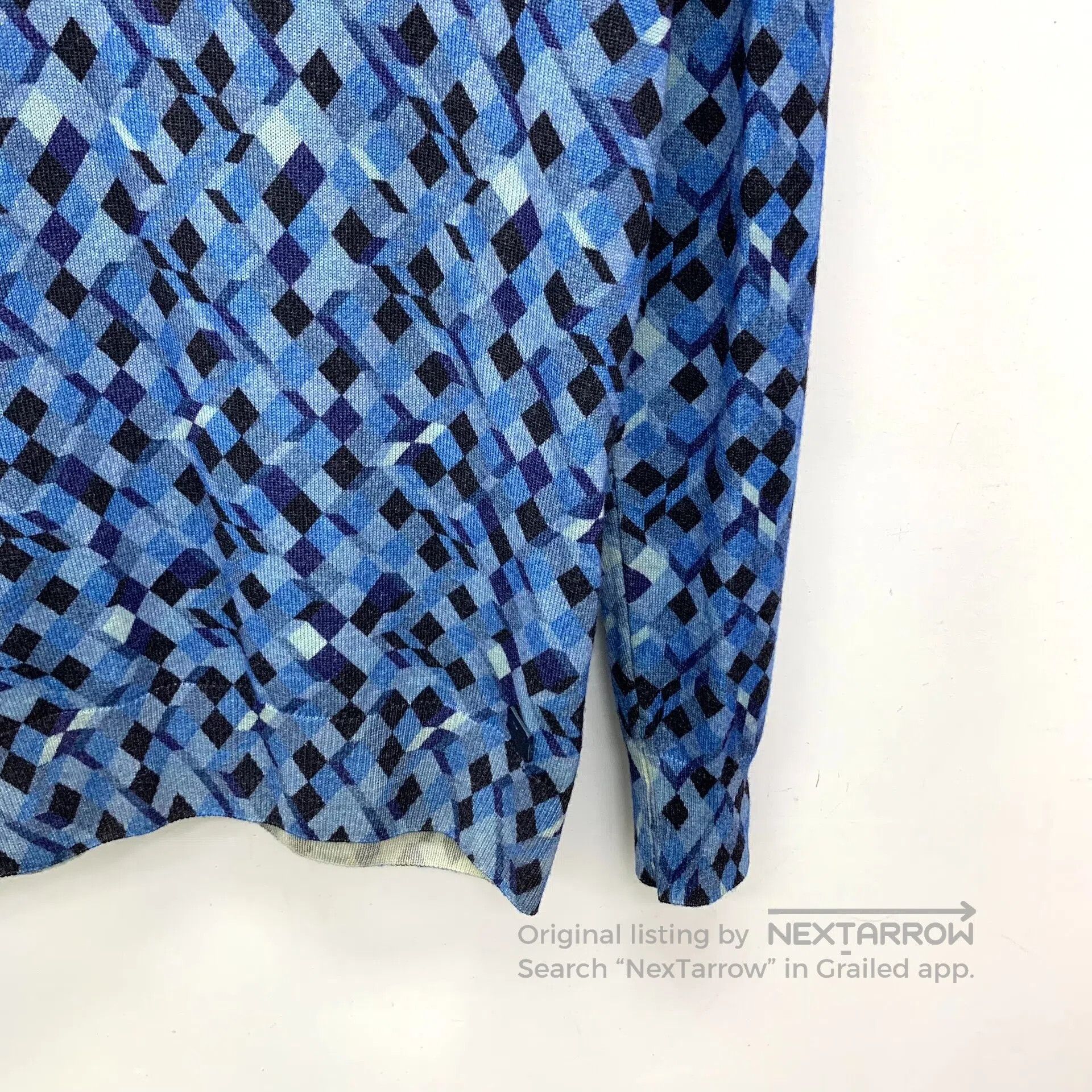 Other Tru Trussardi Dark Blue Plaid Wool Round Neck Long-Sleeve Size US S / EU 44-46 / 1 - 4 Thumbnail
