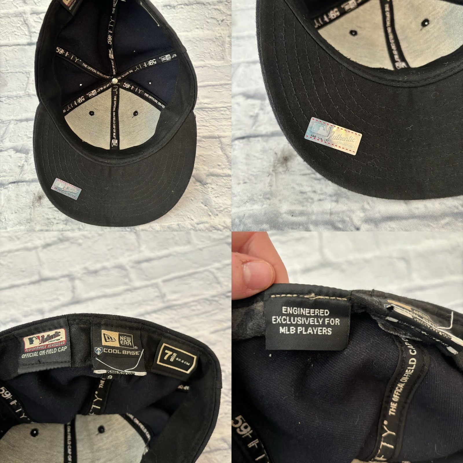 New Era NY Yankees MLB New Era 59FIFTY On Field Cool Base Hat Fitted 7 5/8 Navy White Unisex Adults Baseball Cap Mens/ Womens Size ONE SIZE - 8 Thumbnail