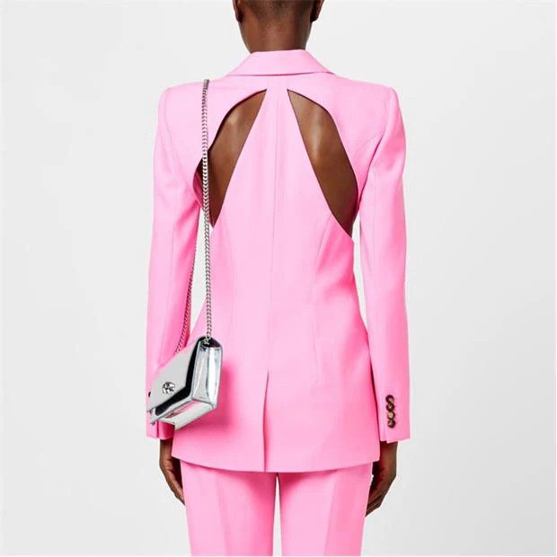 Alexander McQueen o1g2r1mq0824 Slashed Single Breasted Blazers in Pink Size M / US 6-8 / IT 42-44 - 5 Thumbnail