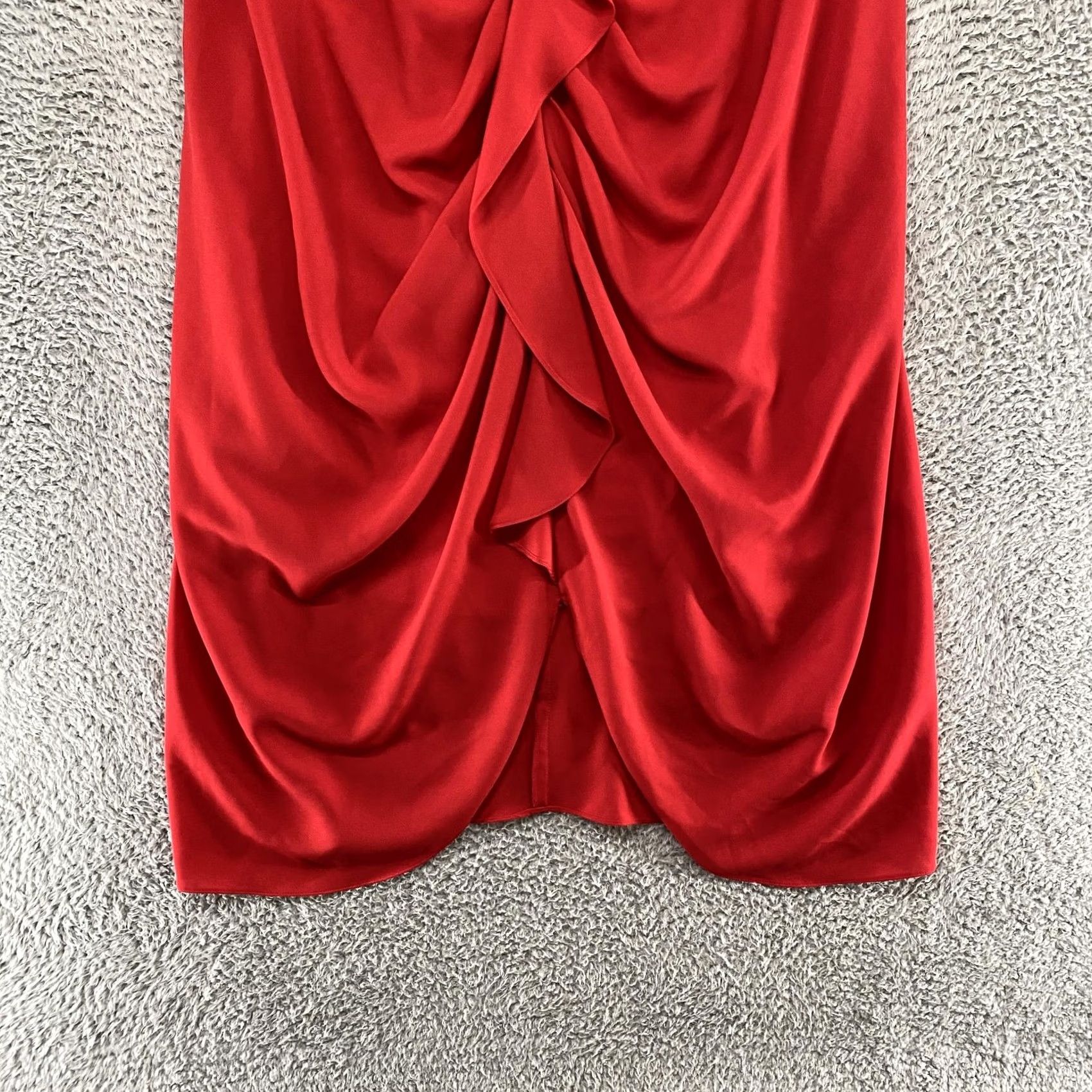 Vintage City Chic Dress Womens XL/22 Red Satin Ruffle Ruched Sheath Valentines Going Out Shirt? Size 3XL / US 20-22 - 2 Thumbnail