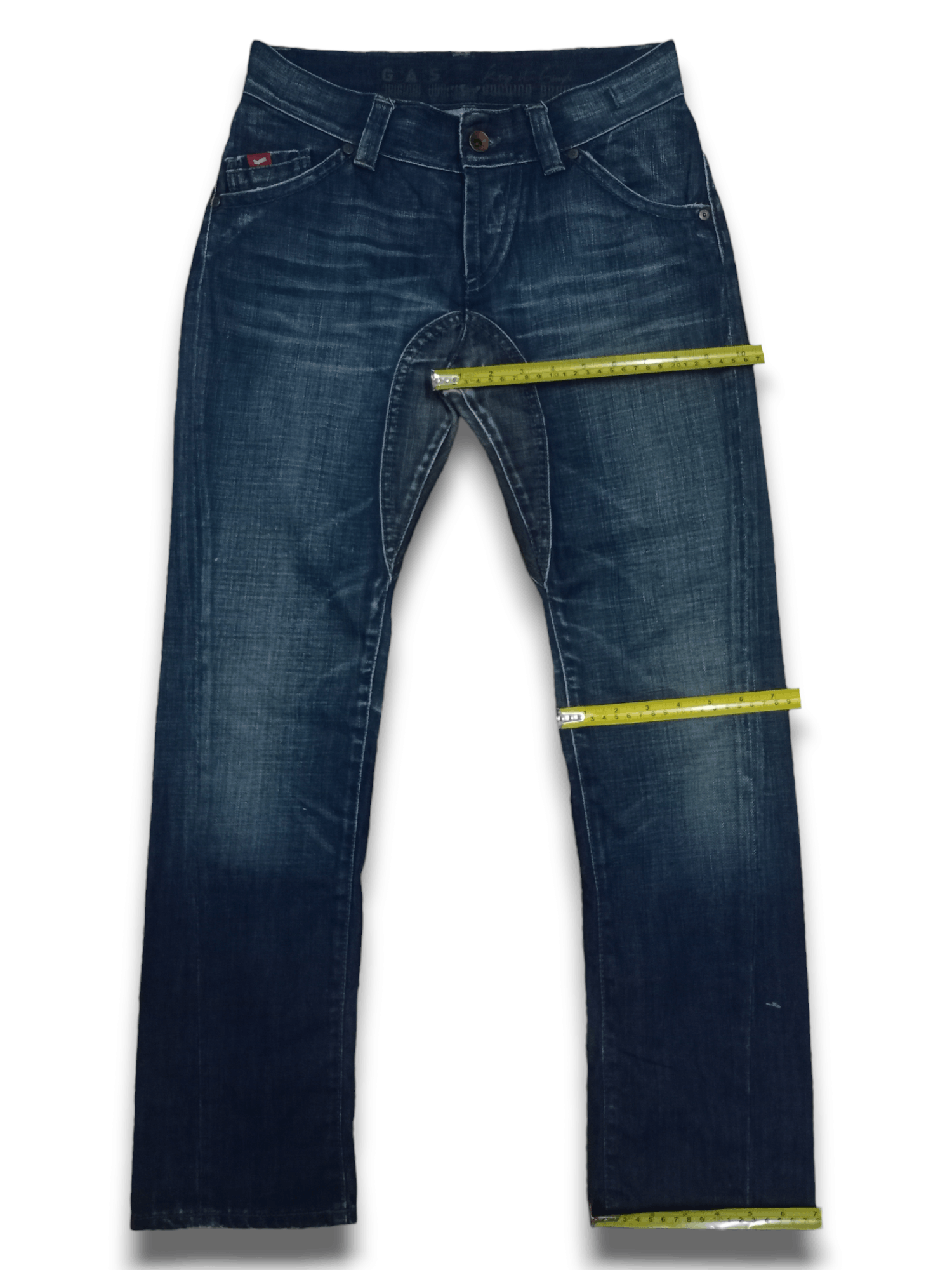 GAS Vintage Gas Spiderman Mask Design Blue Wash Curve Leg Jeans Size US 28 / EU 44 - 12 Thumbnail