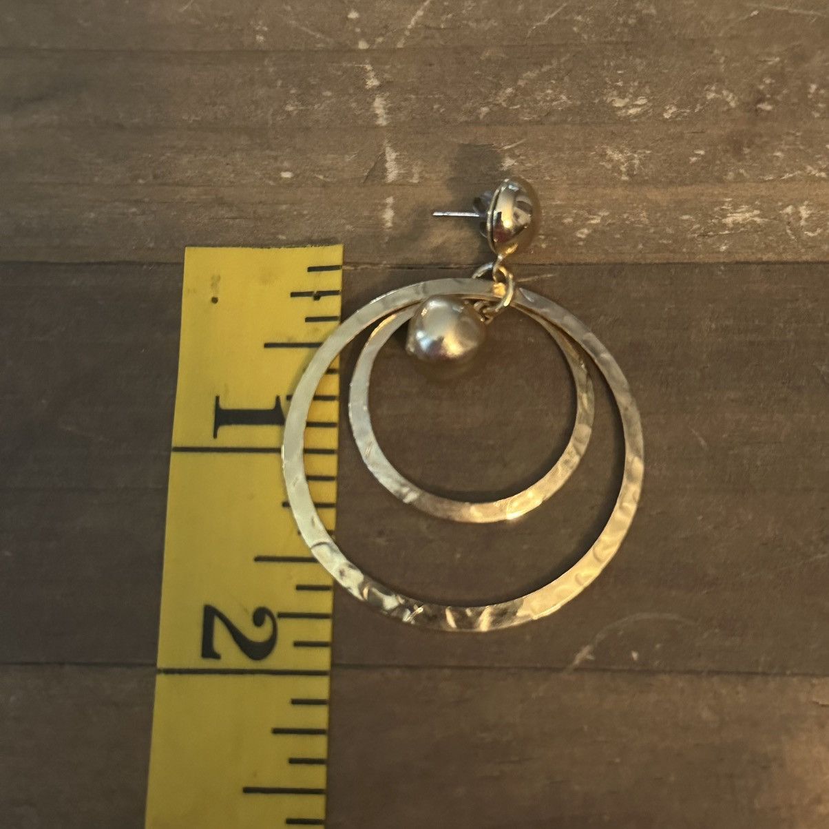 Other Gold tone layered hammered circle hoop earrings Size ONE SIZE - 3 Thumbnail