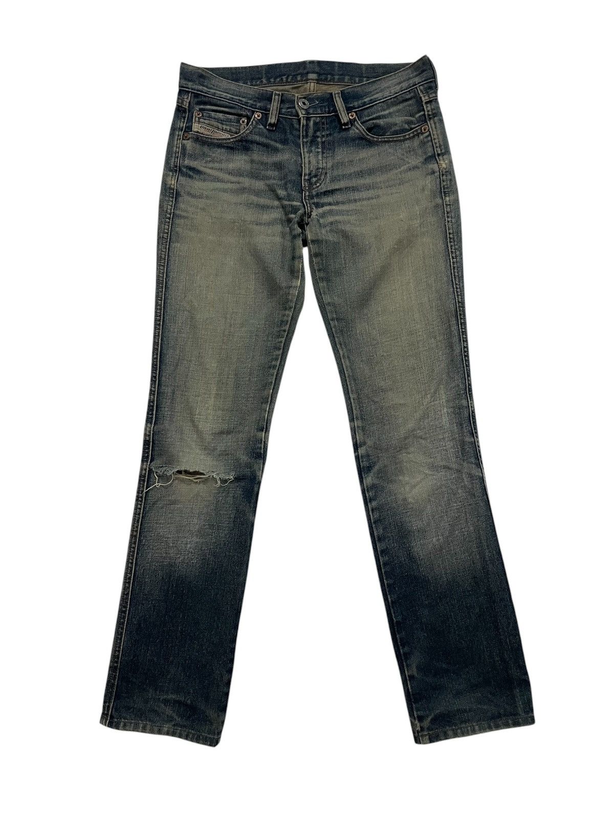 Diesel × Vintage Sick🔥Vtg Ripped Jeans Diesel Industry Embroidery denim Size 29" - 1 Thumbnail
