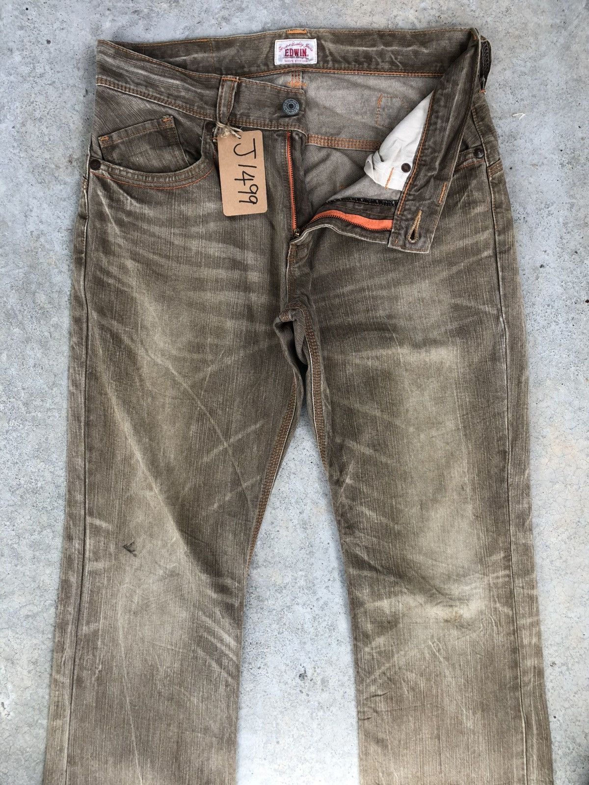If Six Was Nine Japanese Edwin Exclusive Flared Jeans Distressed Bootcut Size US 33 - 3 Thumbnail