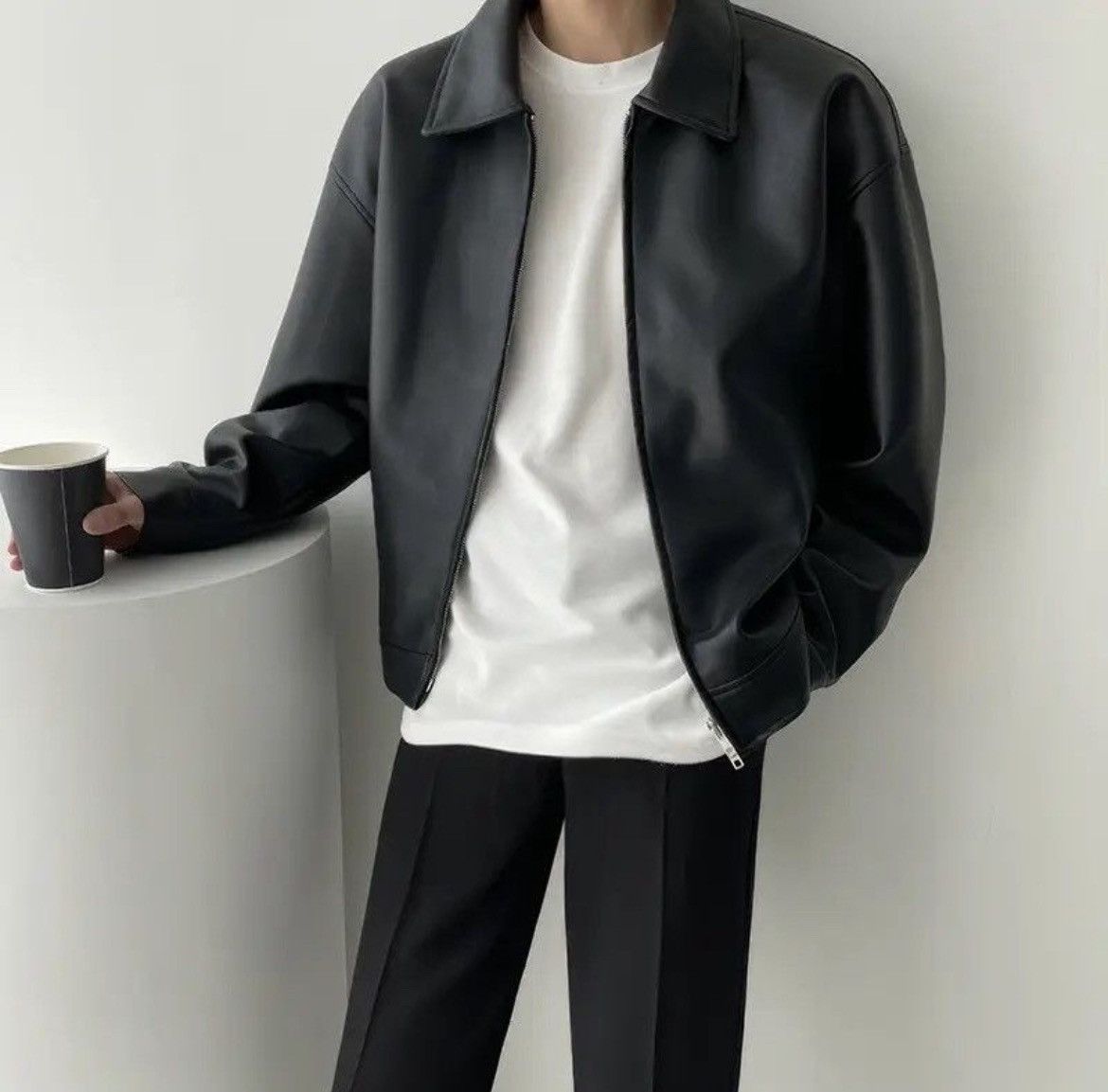 Japanese Brand × Vintage Artificial leather Hip Hop Gothic Rock Bomber Jacket Coat Size US M / EU 48-50 / 2 - 4 Thumbnail
