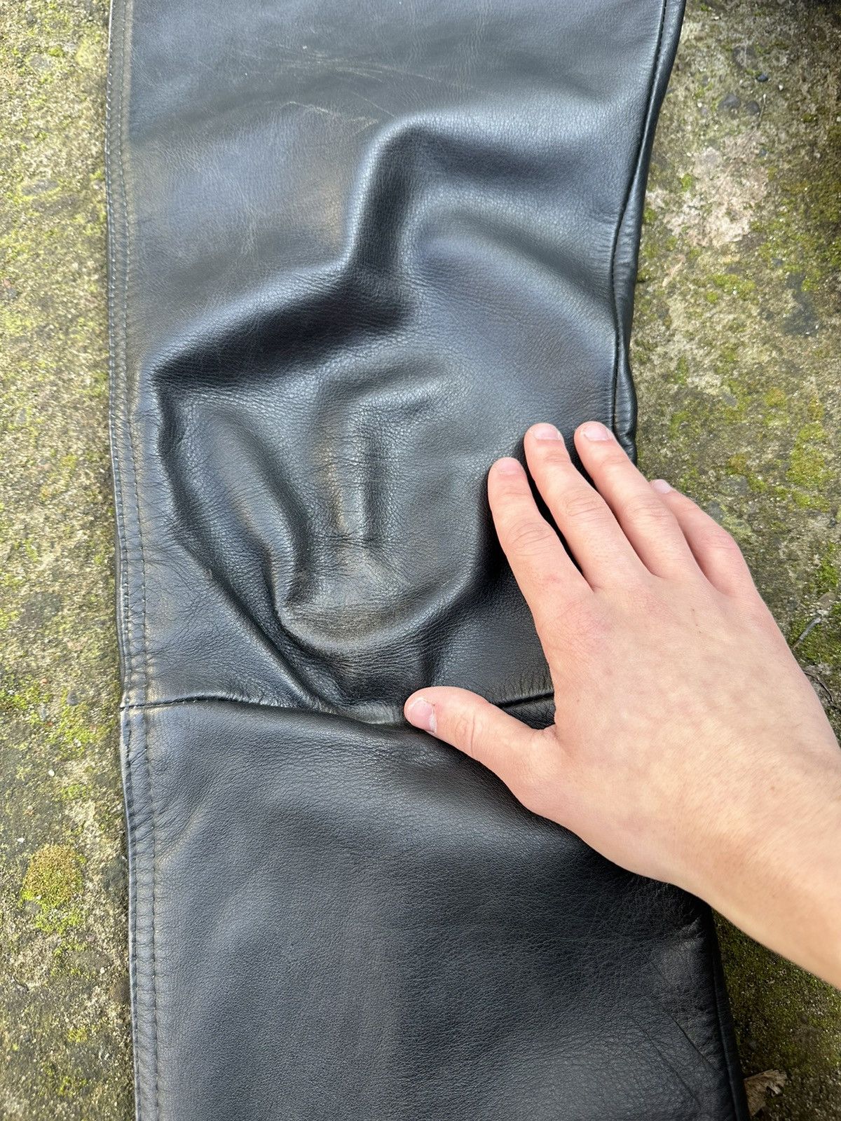 Genuine Leather × Leather × Vintage Vintage Japanese style y2k leather pants Size US 35 - 6 Thumbnail