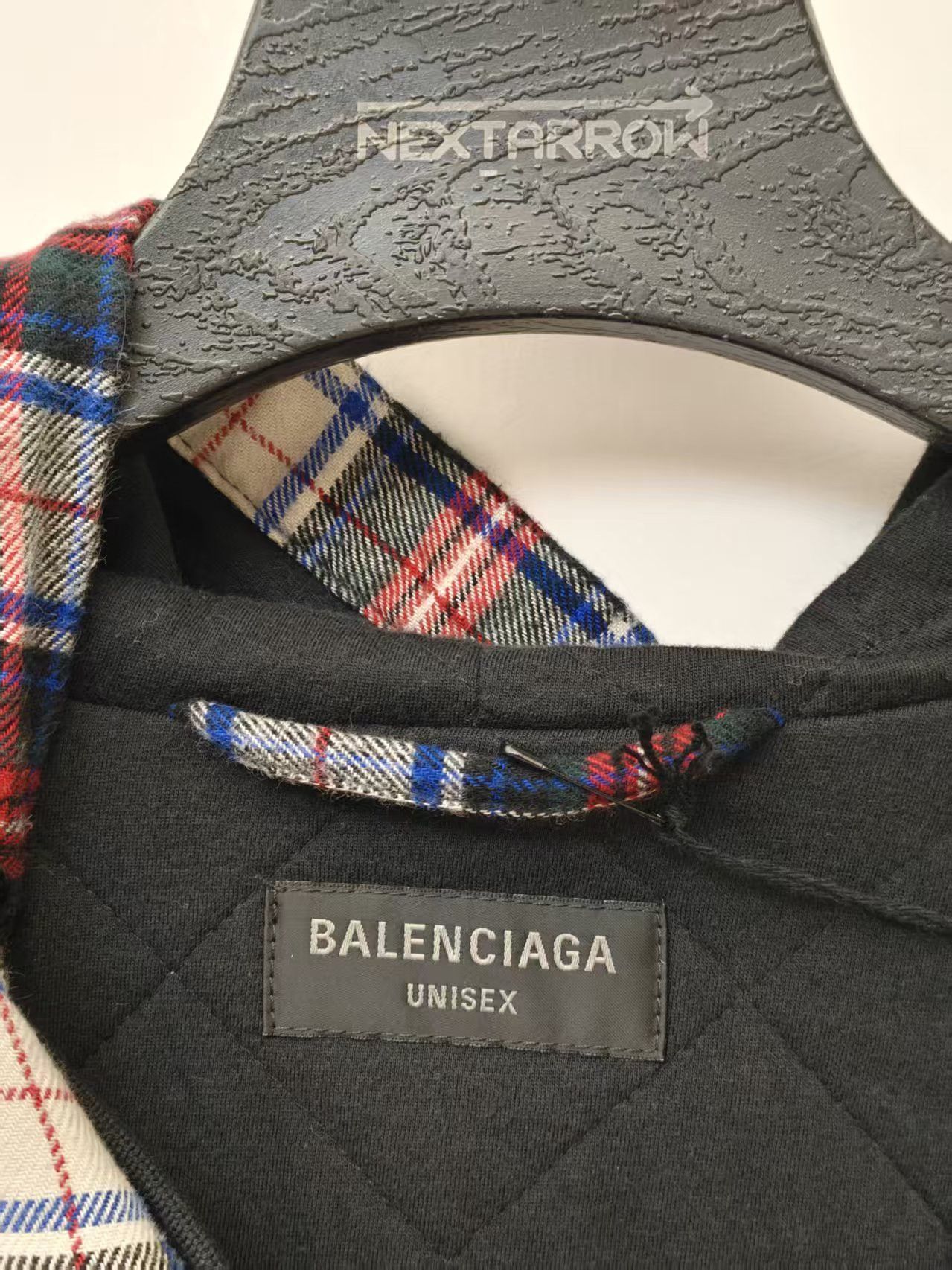 Balenciaga 22ss flannel plaid gradient hooded jacket