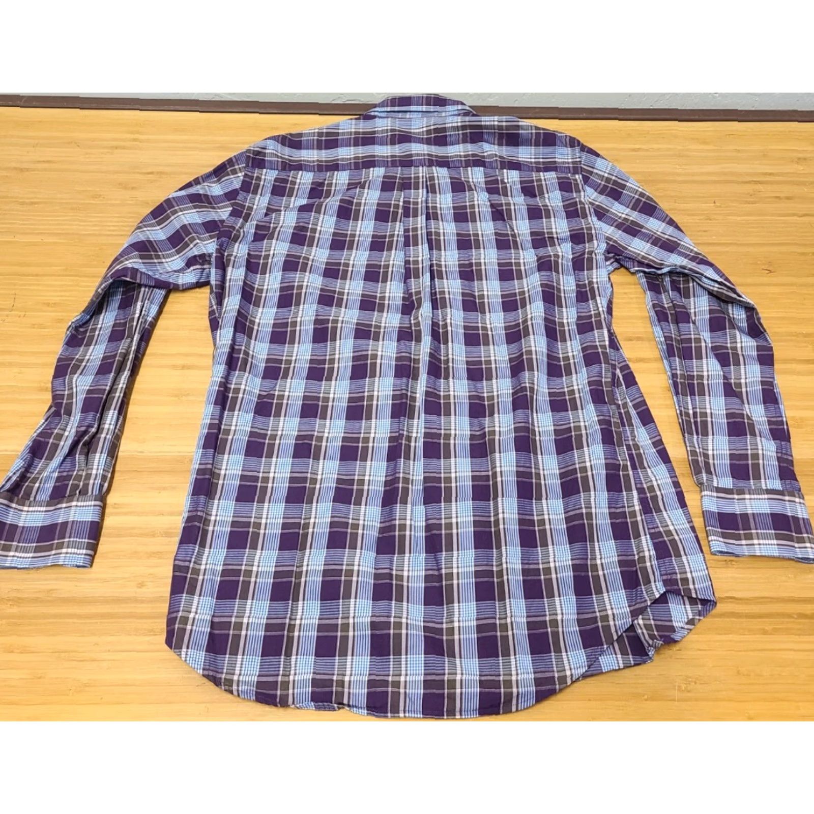 Peter Millar Peter Millar Shirt Mens Regular M Purple Blue Plaid Button-Down Collared Long Sleeve Casual Preppy Logo Pocket Size US M / EU 48-50 / 2 - 5 Thumbnail