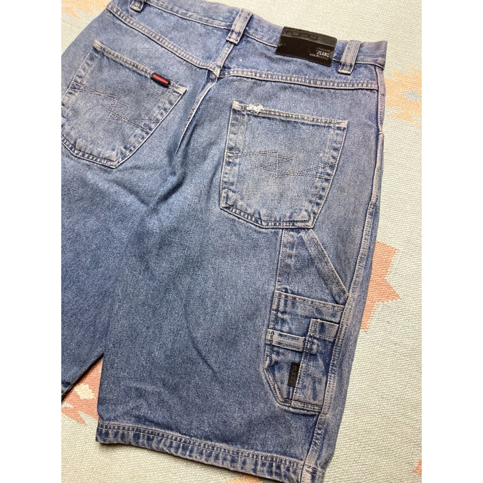 Fubu VINTAGE FUBU Baggy Jeans Shorts Jorts Wide Leg Hip Hop 35 IN Mens Blues 35 14” Inseam 25” Outseam Size US 35 - 2 Thumbnail