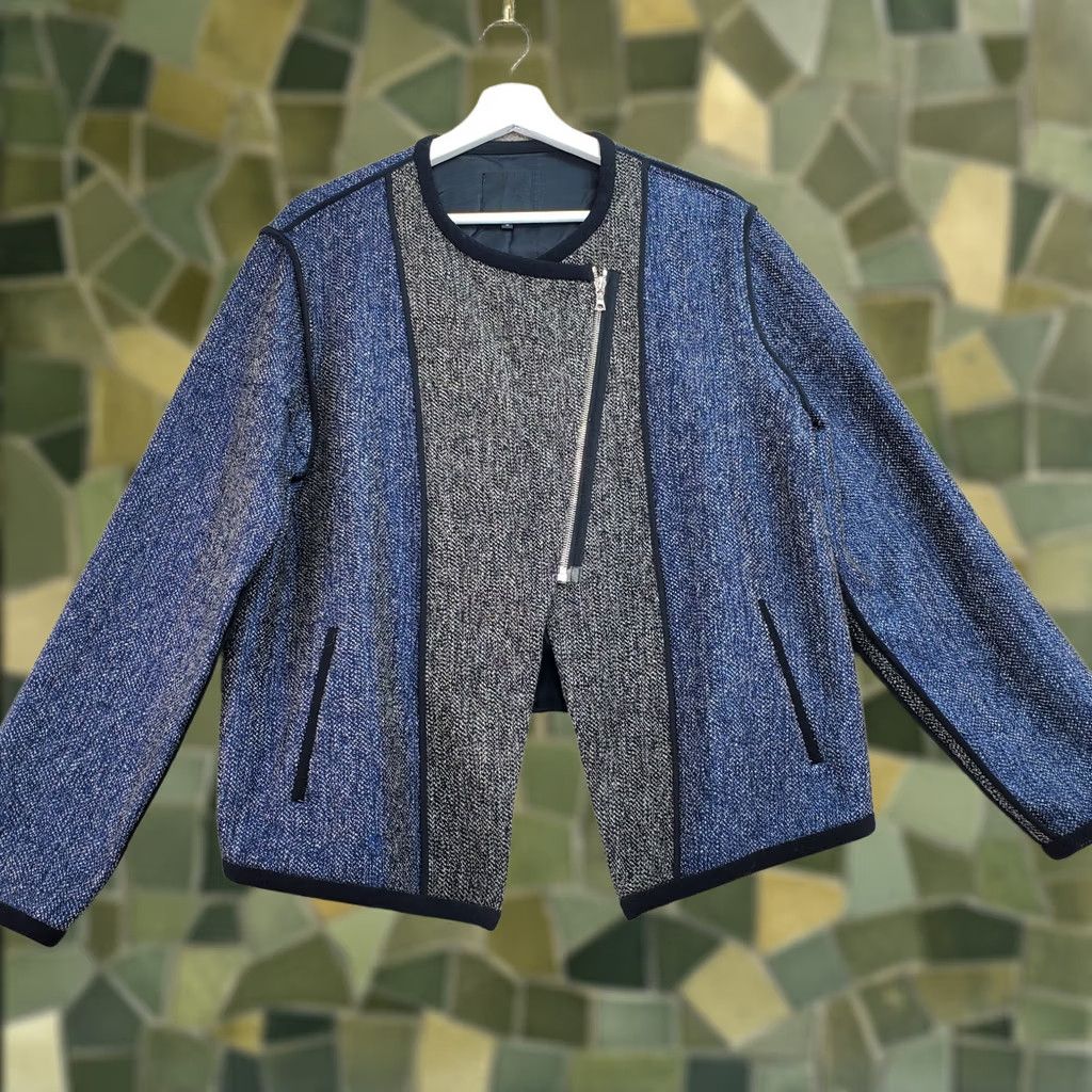 Marissa Webb Marissa Webb Jacket Womens Medium Gray Blue Wool Asymmetrical Zip Cropped Phoebe Size M / US 6-8 / IT 42-44 - 1 Thumbnail