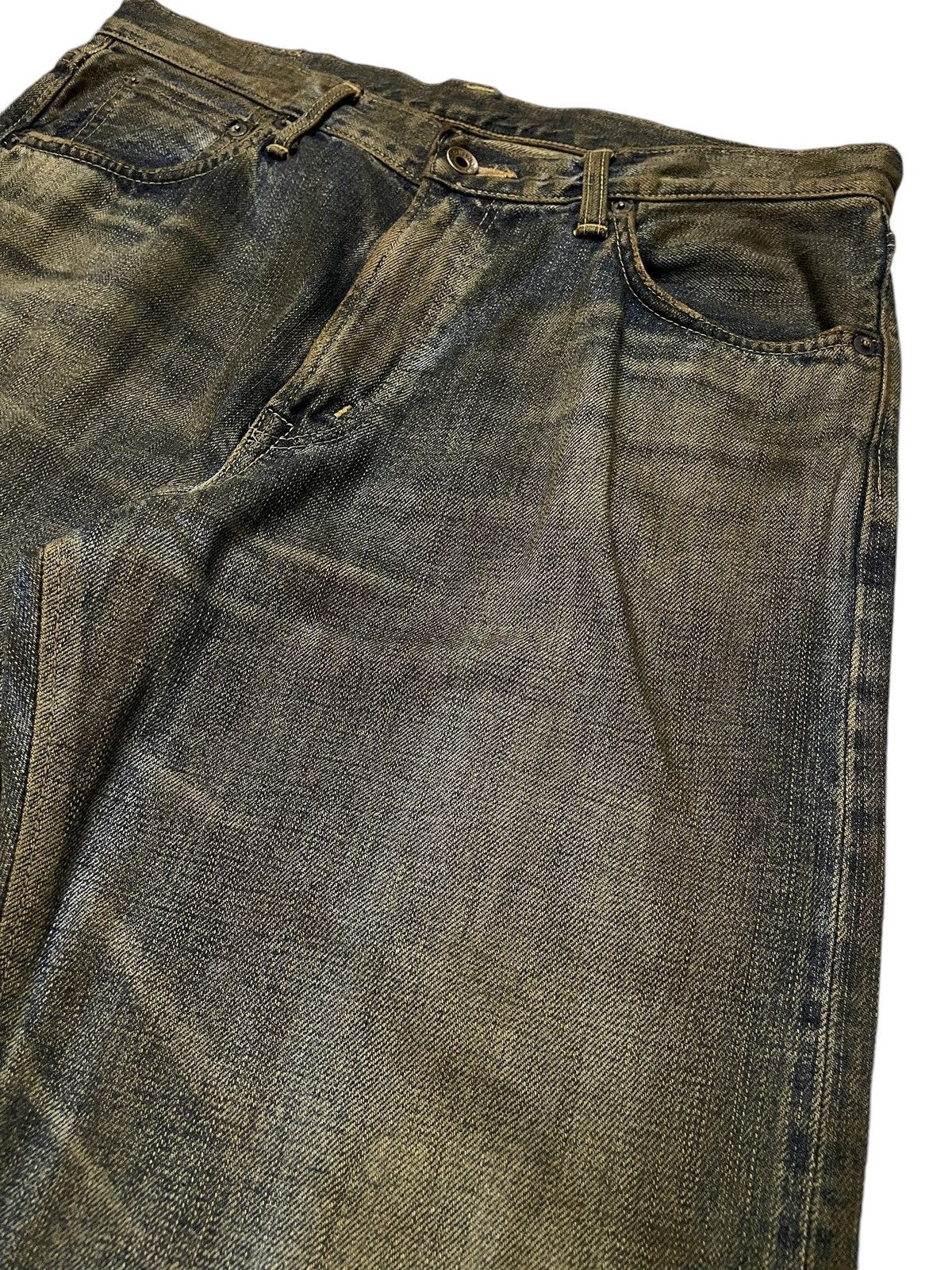 Edwin × Hysteric Glamour Vintage Edwin 505zx Mud Dirty Mud Wash Loose Selvedge Jeans Size US 33 - 10 Thumbnail
