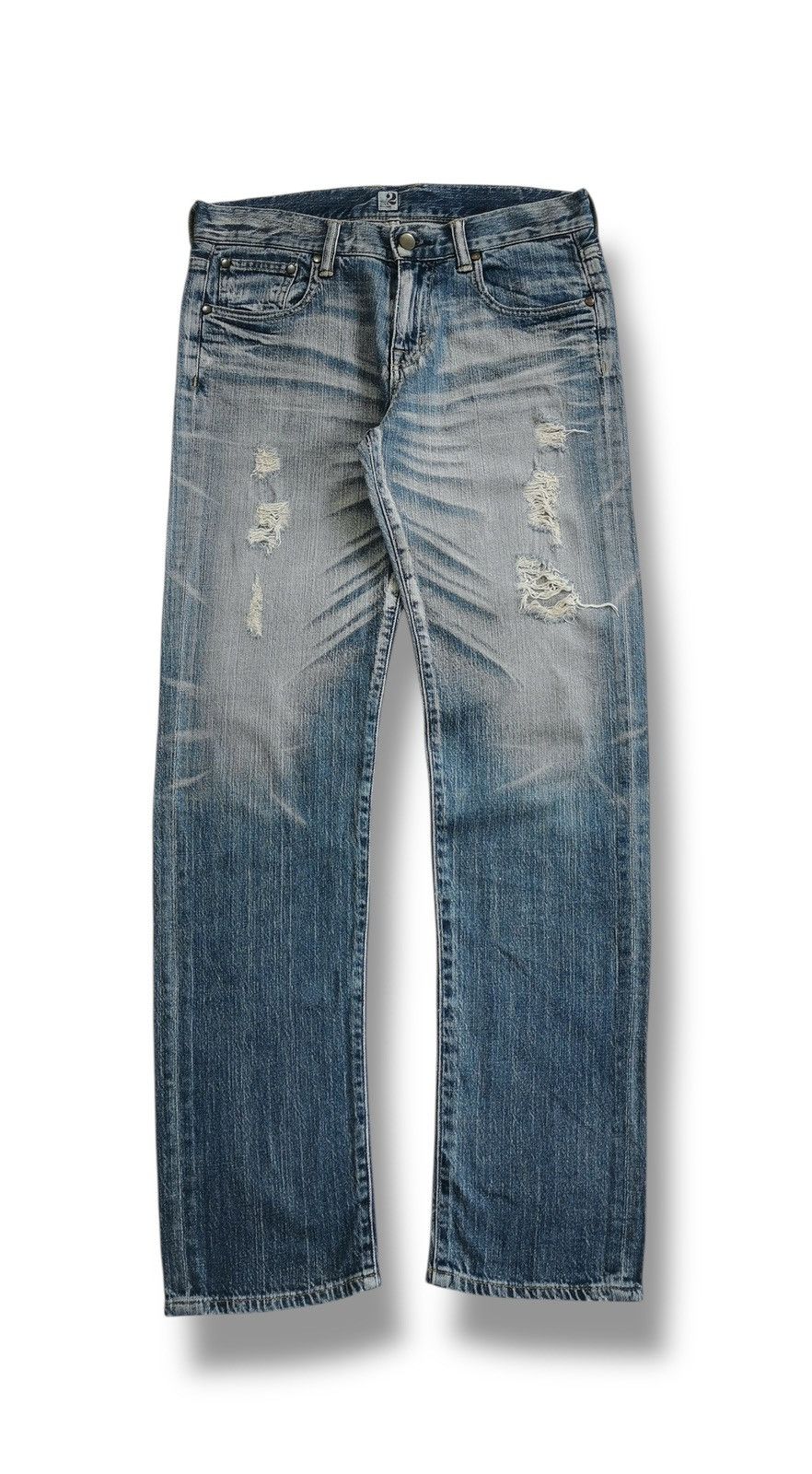 Japanese Brand THREE DOTS TURQUOISE JAPAN DISTRESSED JEANS Size US 30 / EU 46 - 2 Thumbnail