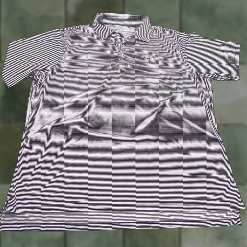 Vintage Draddy Sport Golf Shirt Shirt Mens XL Purple/White Striped Kiawah Island Club Size US XL / EU 56 / 4 - 1 Thumbnail