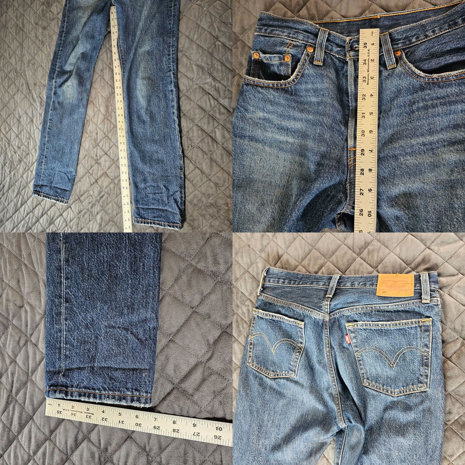 Levi's Levi's 501 Premium Straight Jeans Blue Denim Size W26 L32 Men Straight 5-Pocket Rise Mid Jeans Size US 26 / EU 42 - 8 Thumbnail