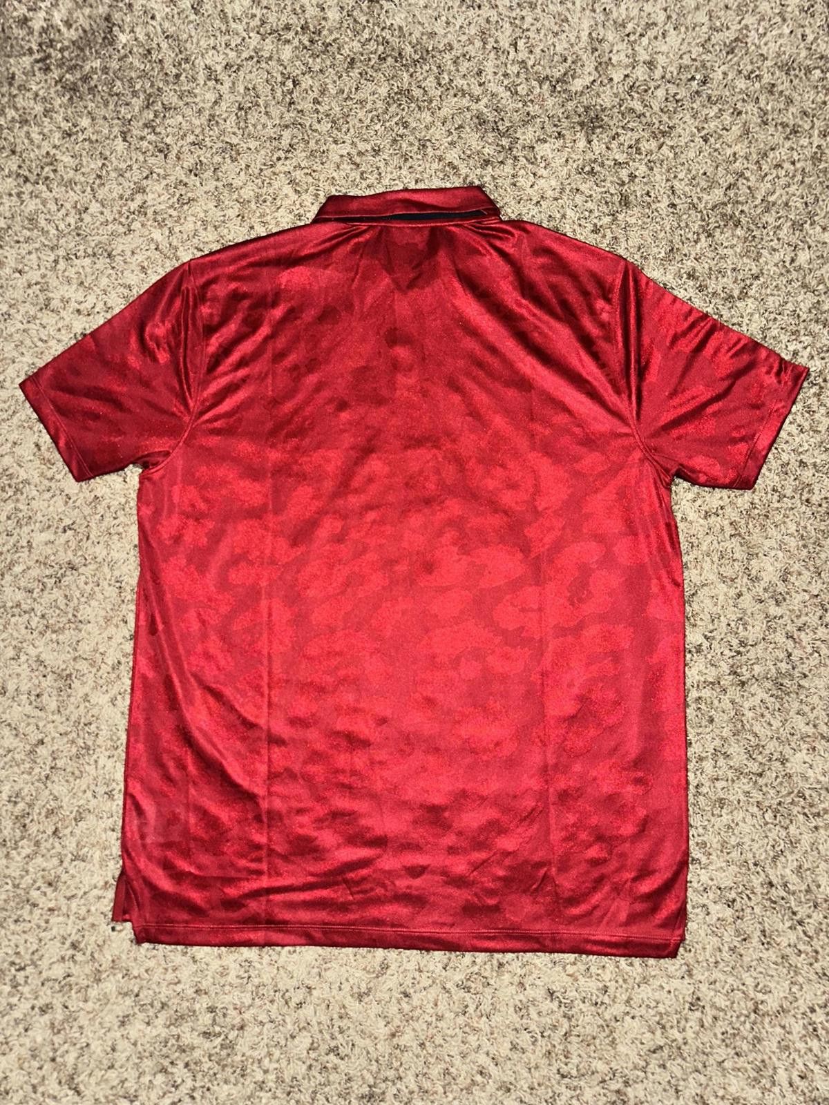 Mens Nike Vapor Dri-Fit Red Animal Print Golf Polo Shirt Sample