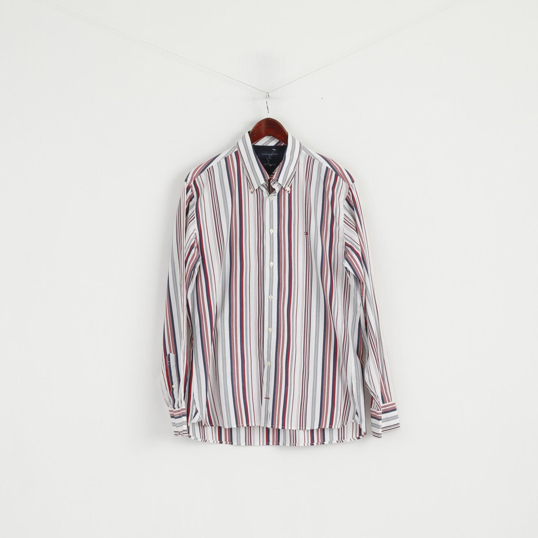 Tommy Hilfiger Tommy Hilfiger Men L Casual Shirt Striped Cotton 6997 Size US L / EU 52-54 / 3 - 2 Thumbnail