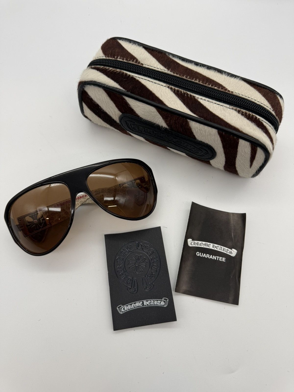 Chrome Hearts Chrome Hearts "FUCK YOU" Aviator Sunglasses – Cross Print Size ONE SIZE - 20 Thumbnail