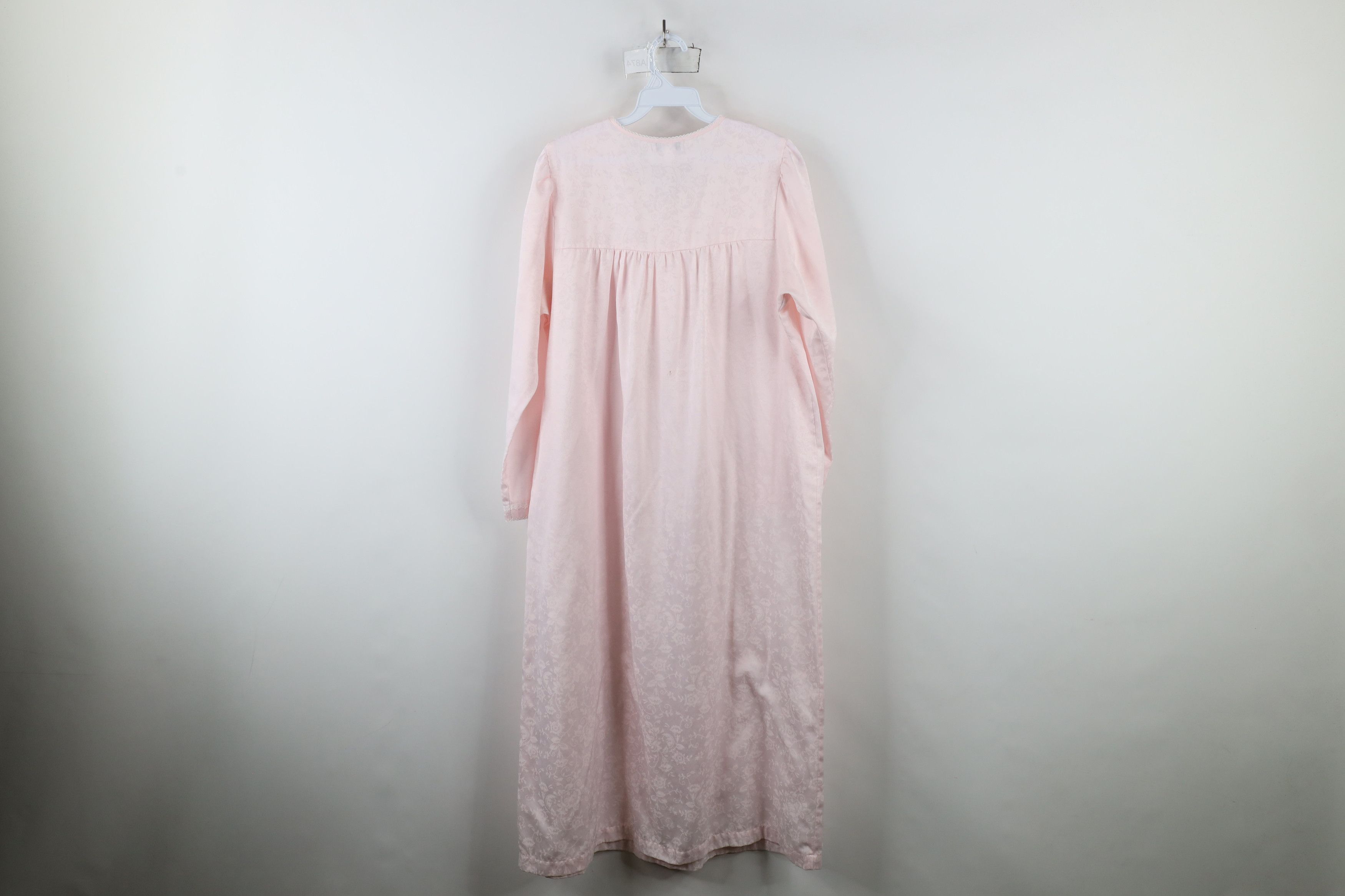 Vintage Vintage 90s Miss Elaine Lace Long Sleeve Night Gown Pink Size S / US 4 / IT 40 - 12 Thumbnail