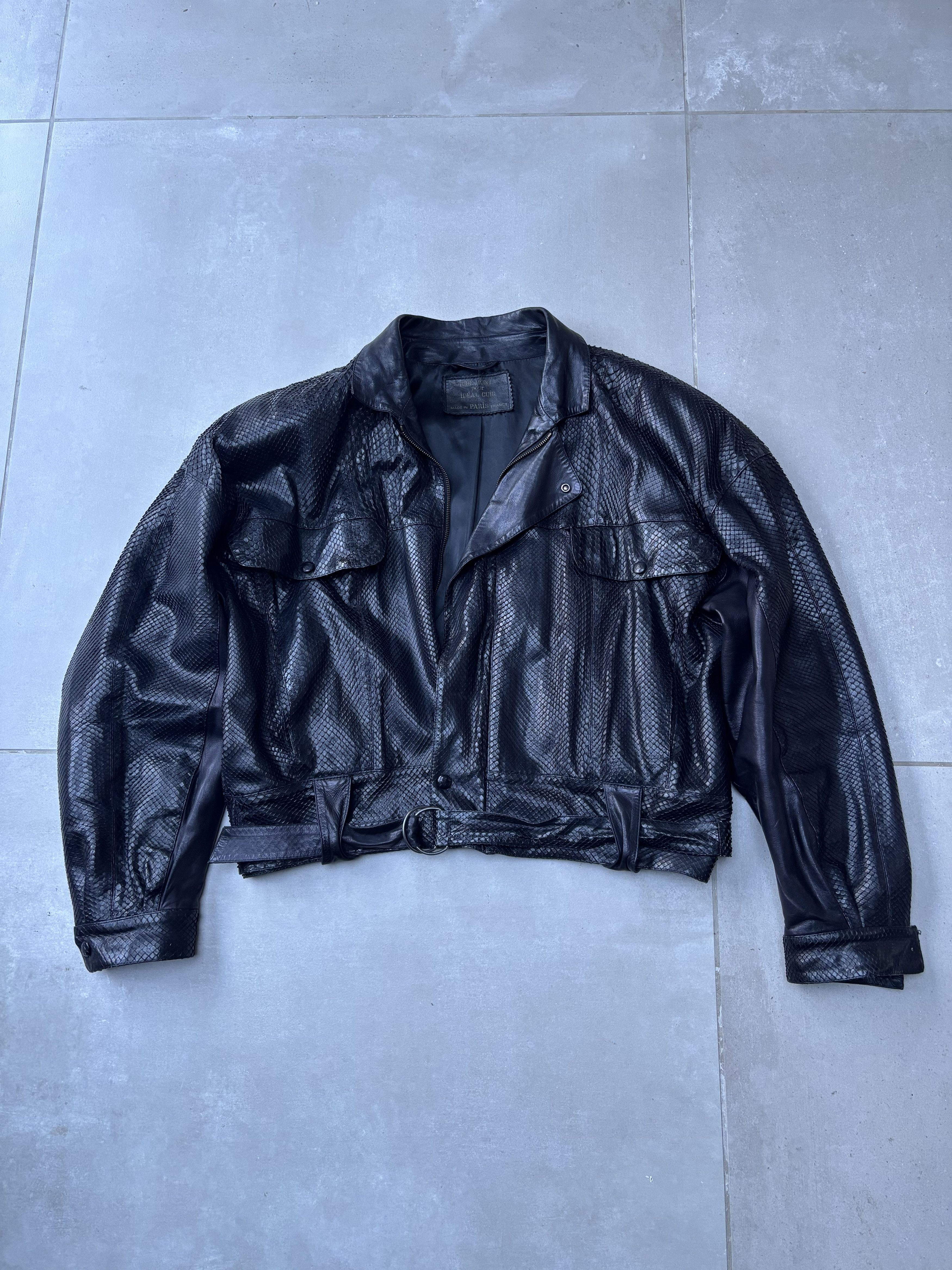 ジャケット・アウター STATE OF CLAUDE MONTANA 1980s Claude Montana Leather Jacket with Back Emblem and