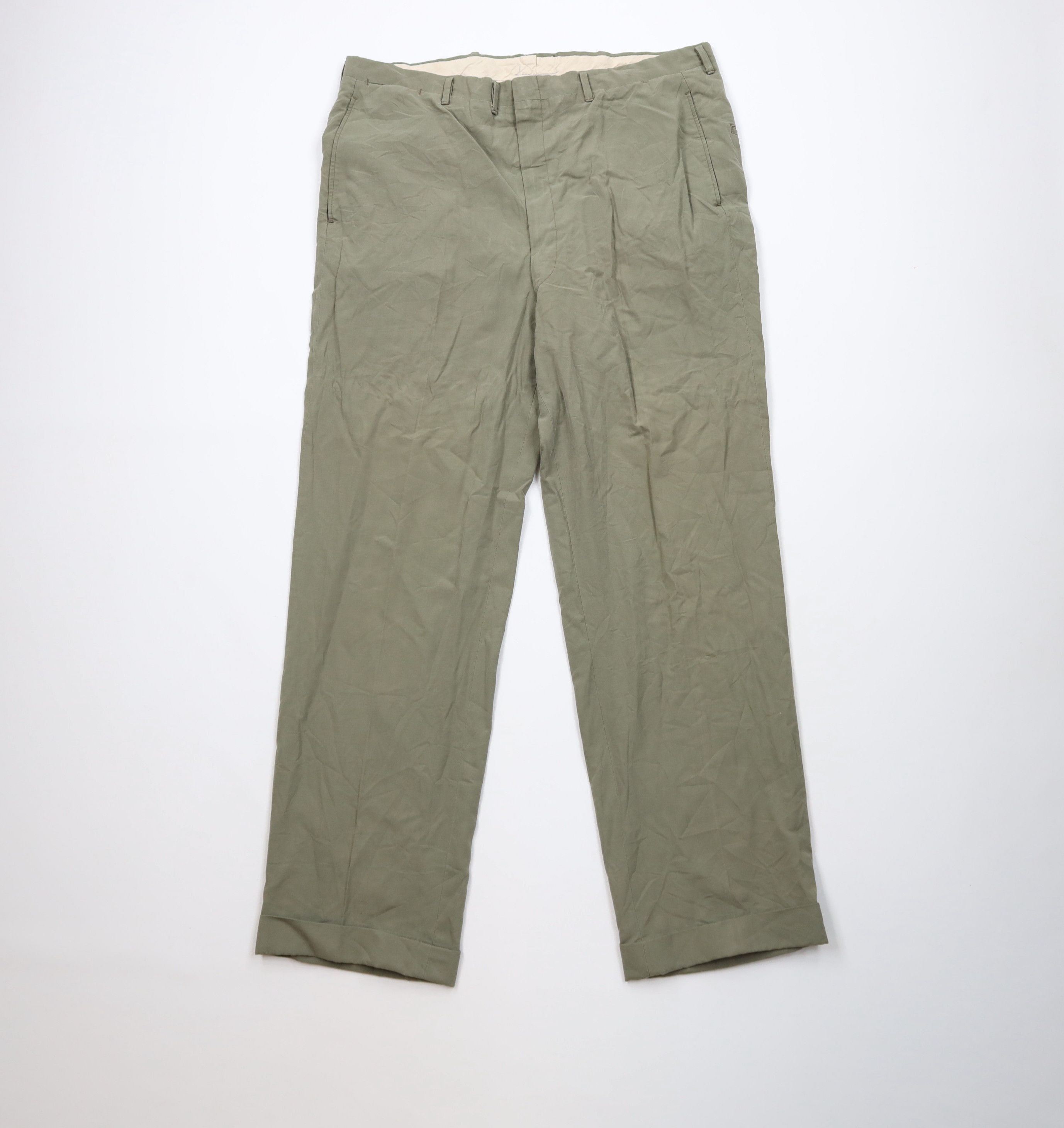 Vintage Vintage 50s Streetwear Rayon Gabardine Wide Leg Pants USA Size US 36 / EU 52 - 1 Thumbnail