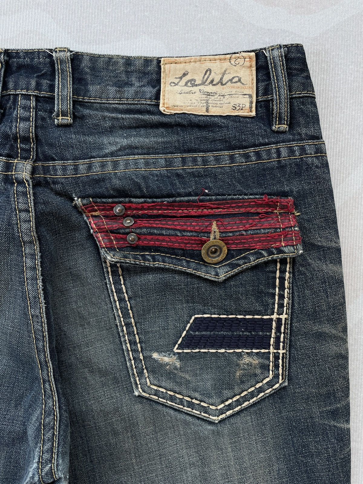 Designer Lolita Distressed Jeans (P104) Size US 34 / EU 50 - 9 Thumbnail