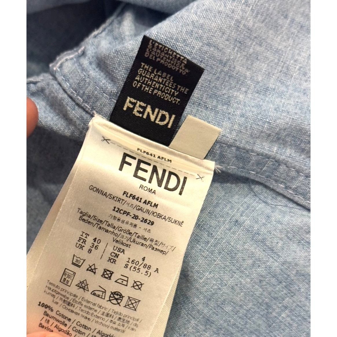 Fendi Fendi Womens Chambray Summer Shorts Made In Italy With Elast Size S / US 4 / IT 40 - 8 Thumbnail