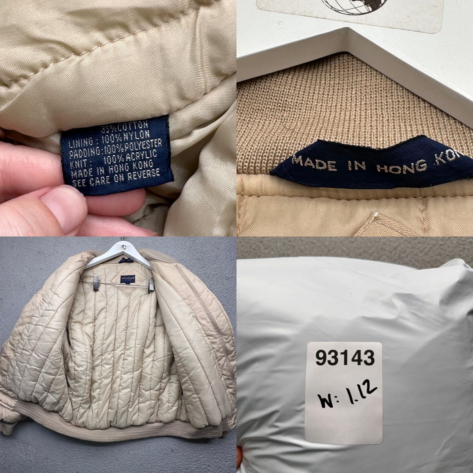 Van Heusen VINTAGE Van Heusen Quilt Lined Bomber Jacket Mens Large Tan Beige Khaki Beige Bomber Jacket Mens L Size US L / EU 52-54 / 3 - 8 Thumbnail