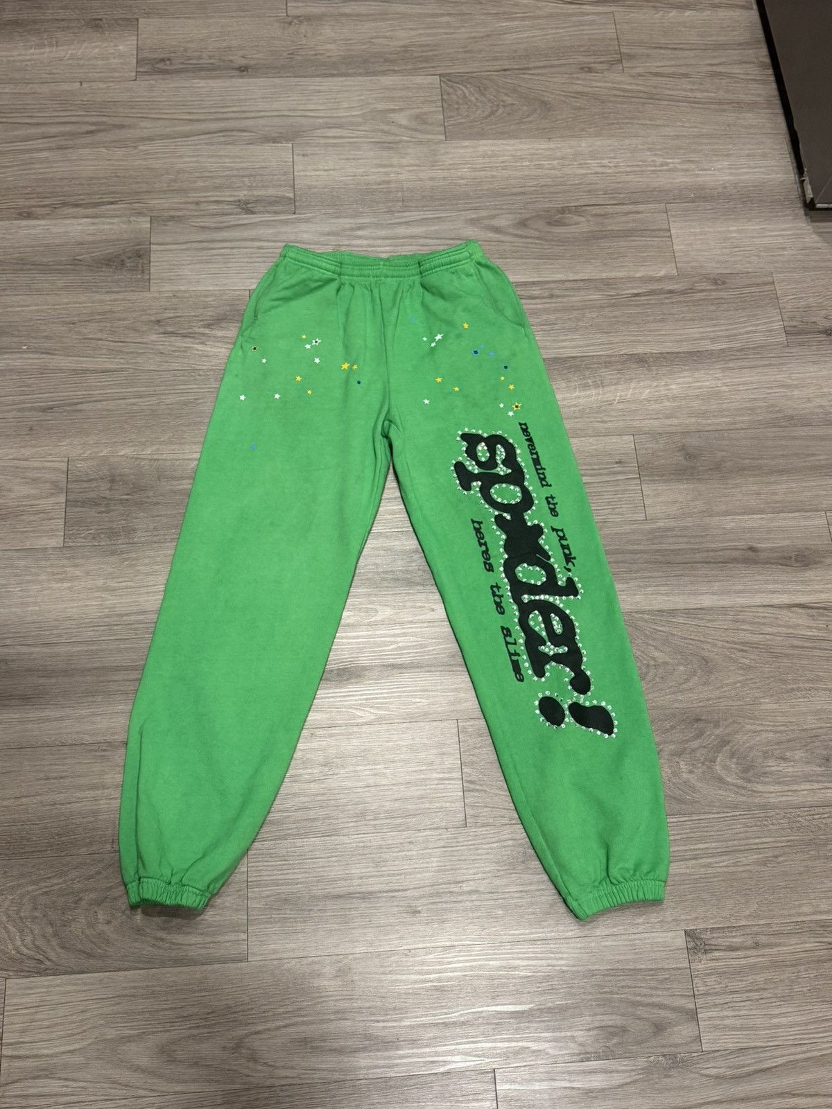 Sp5der Sp5der v2 green punk rhinestone sweatpants Size US 32 / EU 48 - 1 Thumbnail