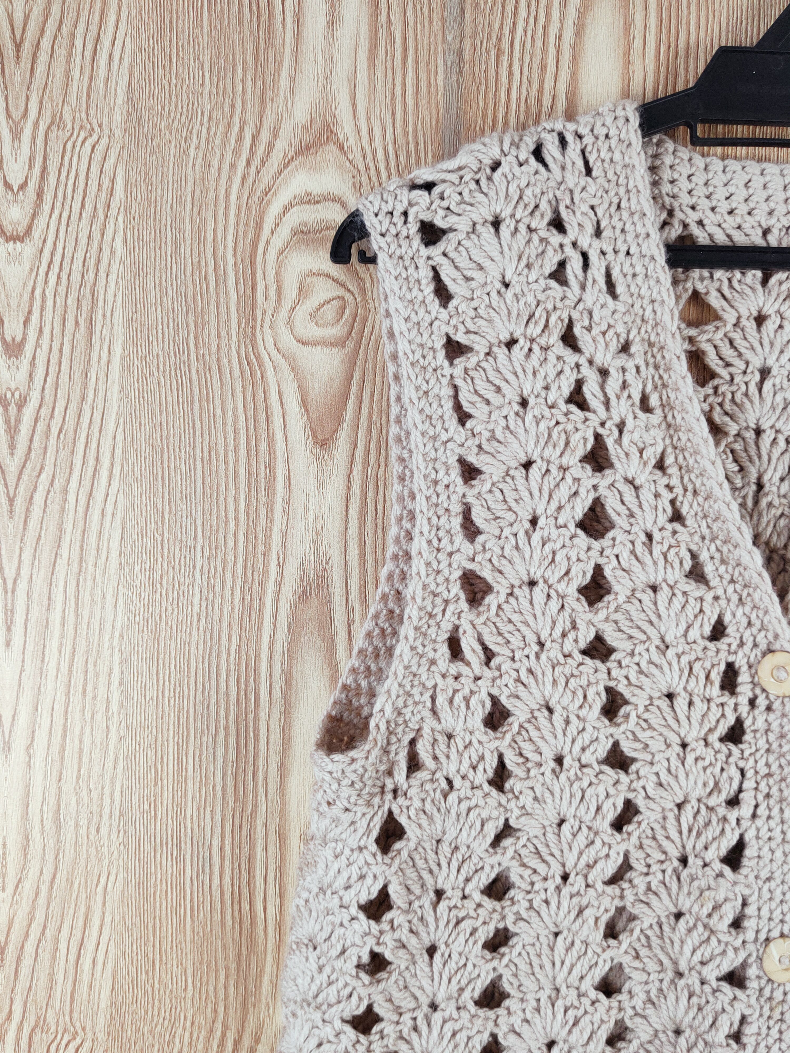 Japanese Brand Japan crochet mesh net Beige Knitwear Vests #W060 Size M / US 6-8 / IT 42-44 - 4 Thumbnail