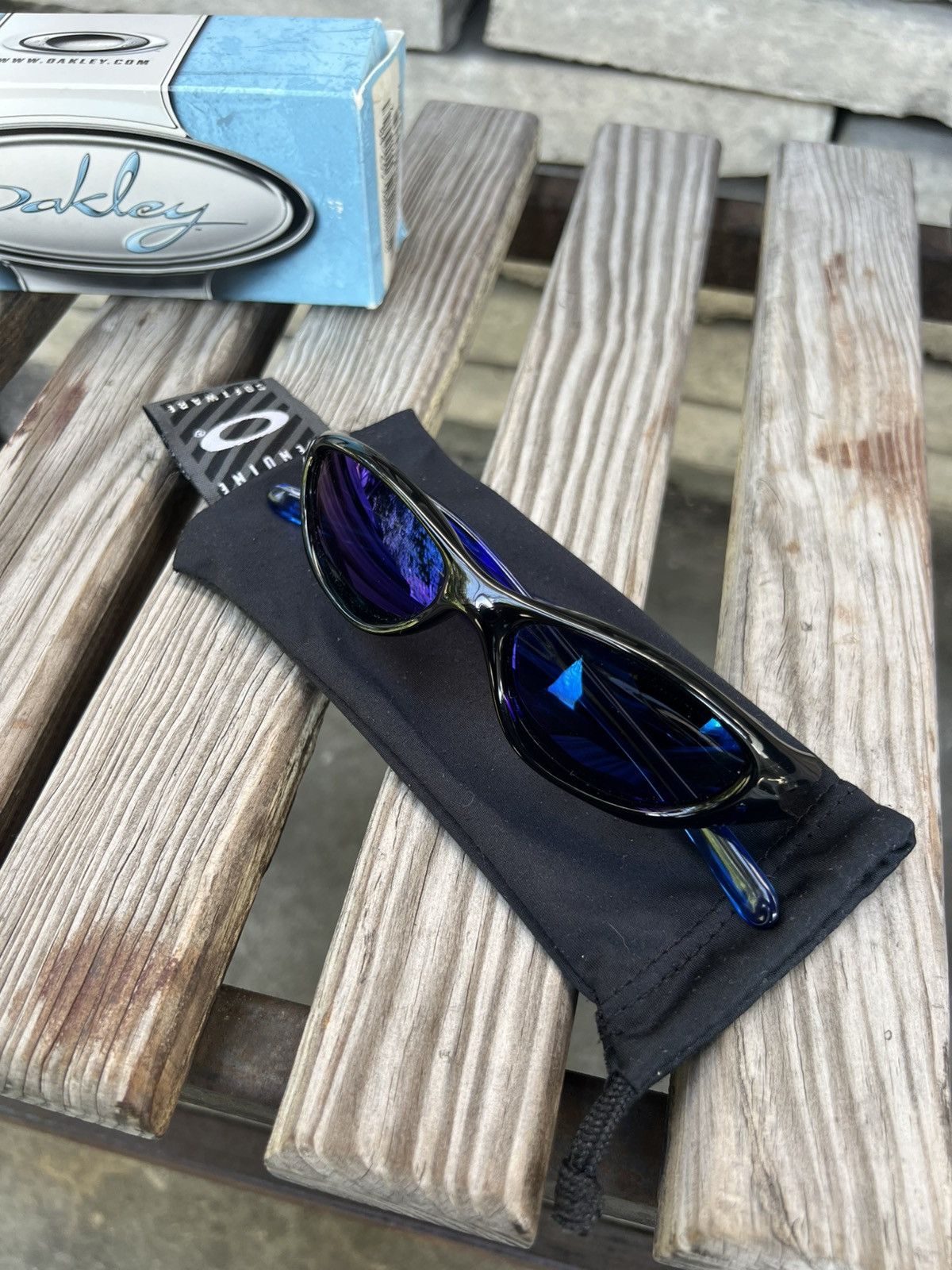 Oakley Oakley Pocket Polished Black w/ OO Blue software sunglasses Size ONE SIZE - 12 Thumbnail