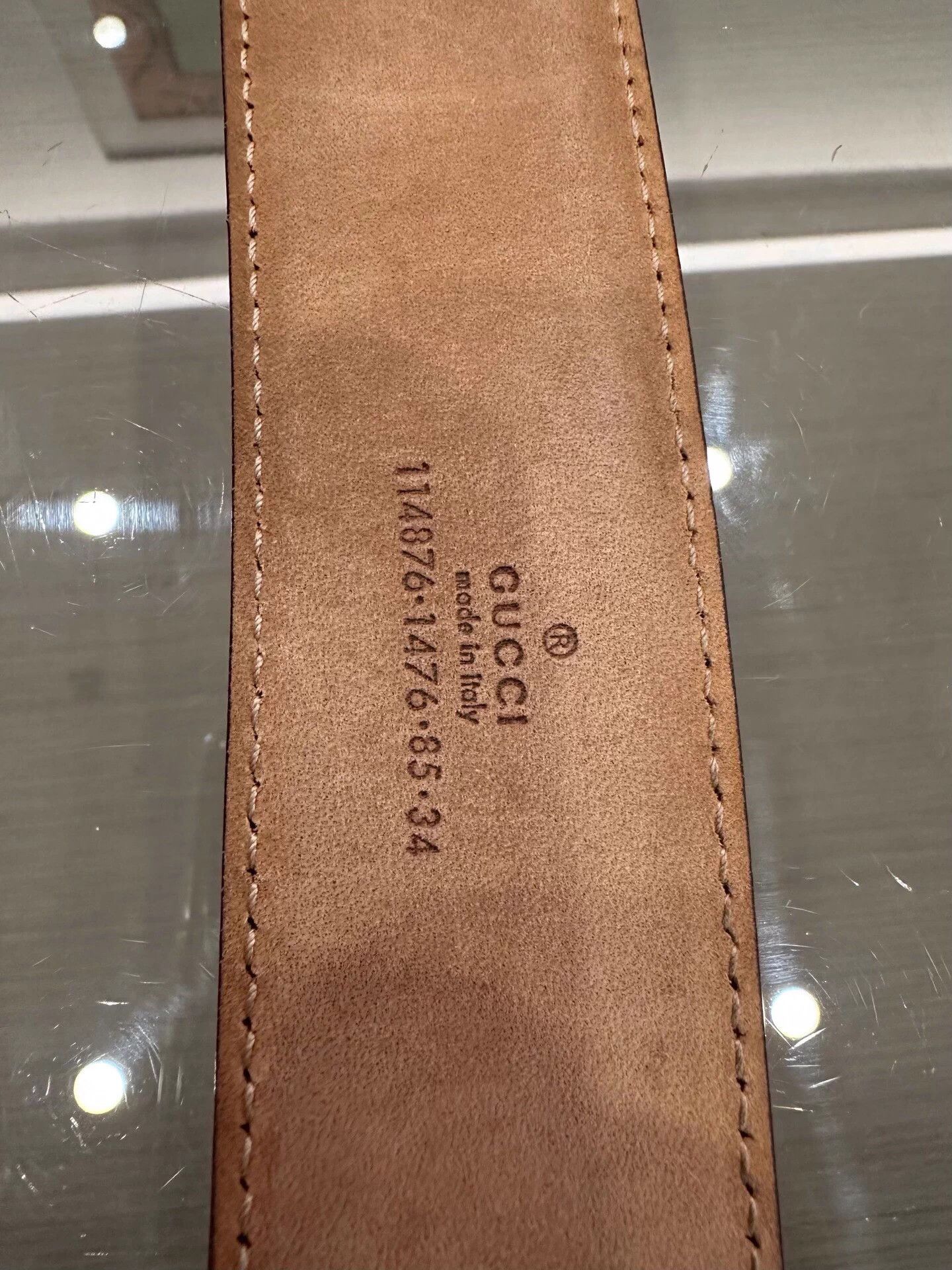 Gucci Gucci silver GG buckle 4cm belt purple & brown 85cm 99 New Size ONE SIZE - 8 Thumbnail