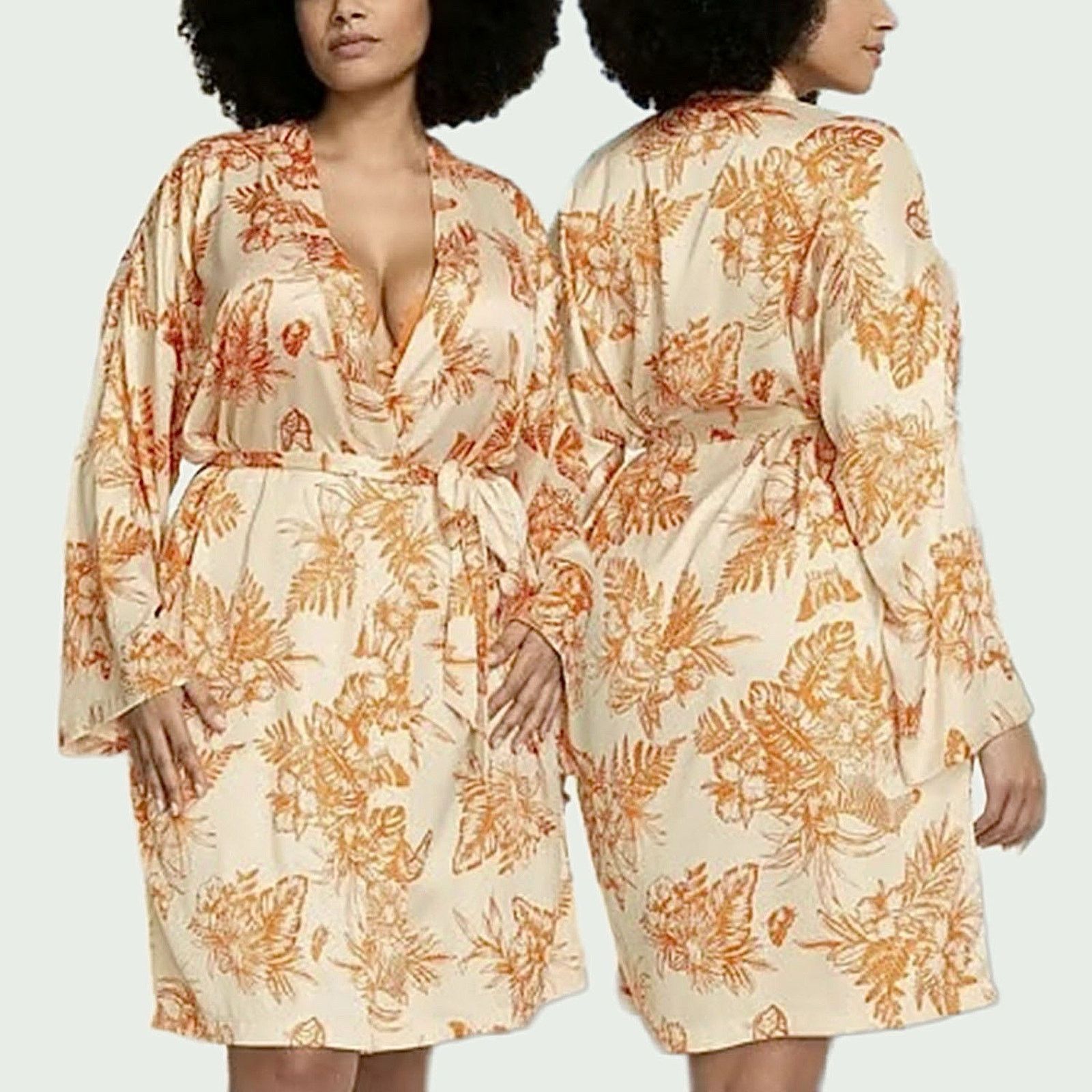 Victoria's Secret NWT Victoria’s Secret Satin Midi Robe Tropical Toile XS/S Size ONE SIZE - 2 Thumbnail