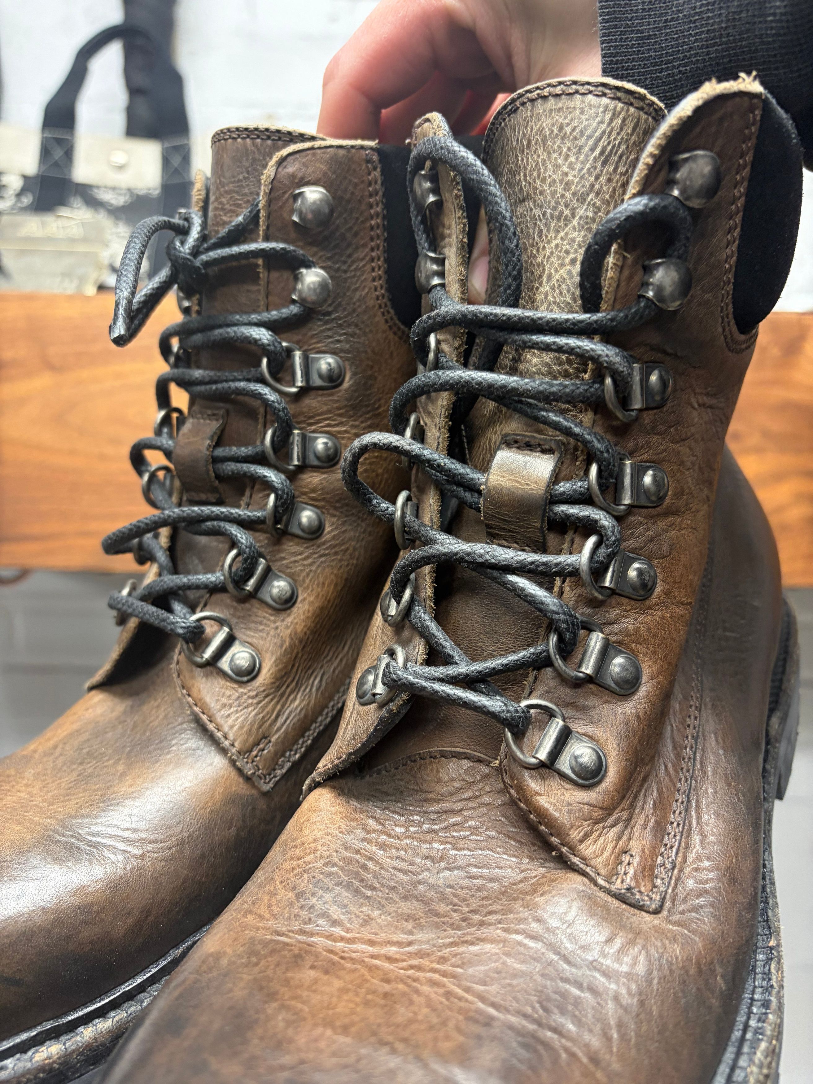Dolce & Gabbana 2000s Dolce & Gabbana Mainline Brown ‘Natural Patina’ Calfskin Leather Boots Size US 9 / EU 42 - 2 Thumbnail
