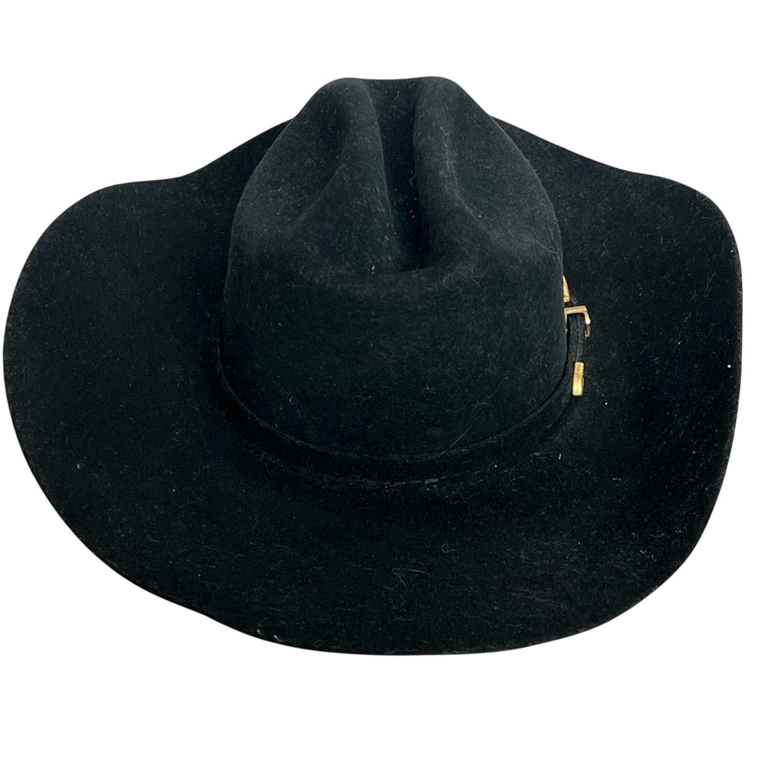 Twins Twinstone Chicago Cowboy Hat Black Fine Felt Unisex Sz 6 3/4 Size ONE SIZE - 2 Thumbnail