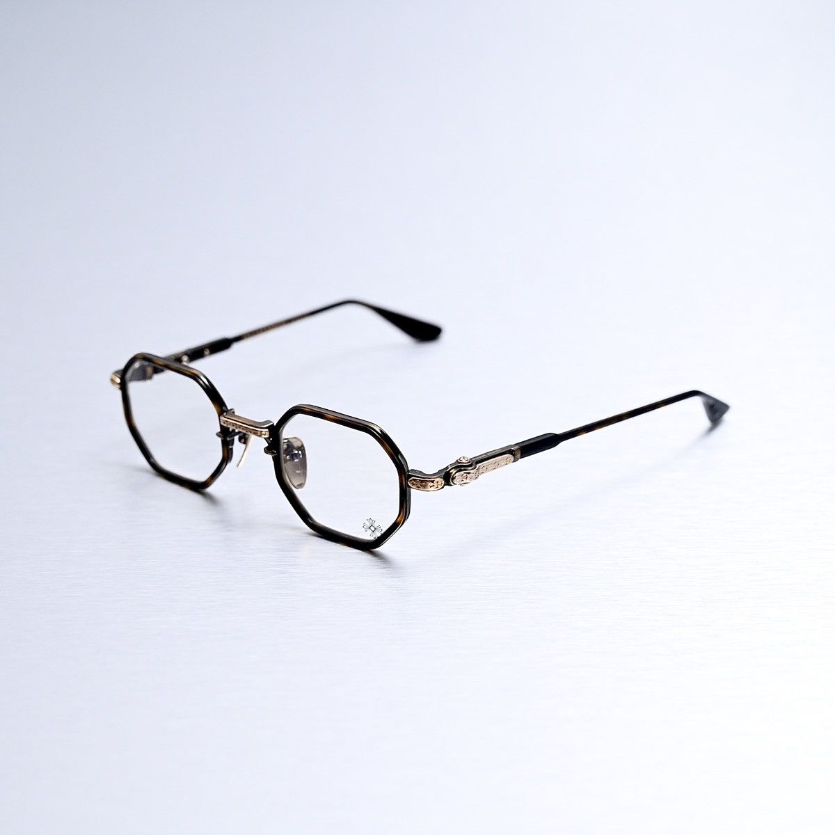 Chrome Hearts CHROME HEARTS TATTERS DARK TORTOISE/ ANTIQUE GOLD GLASSES Size ONE SIZE - 1 Thumbnail