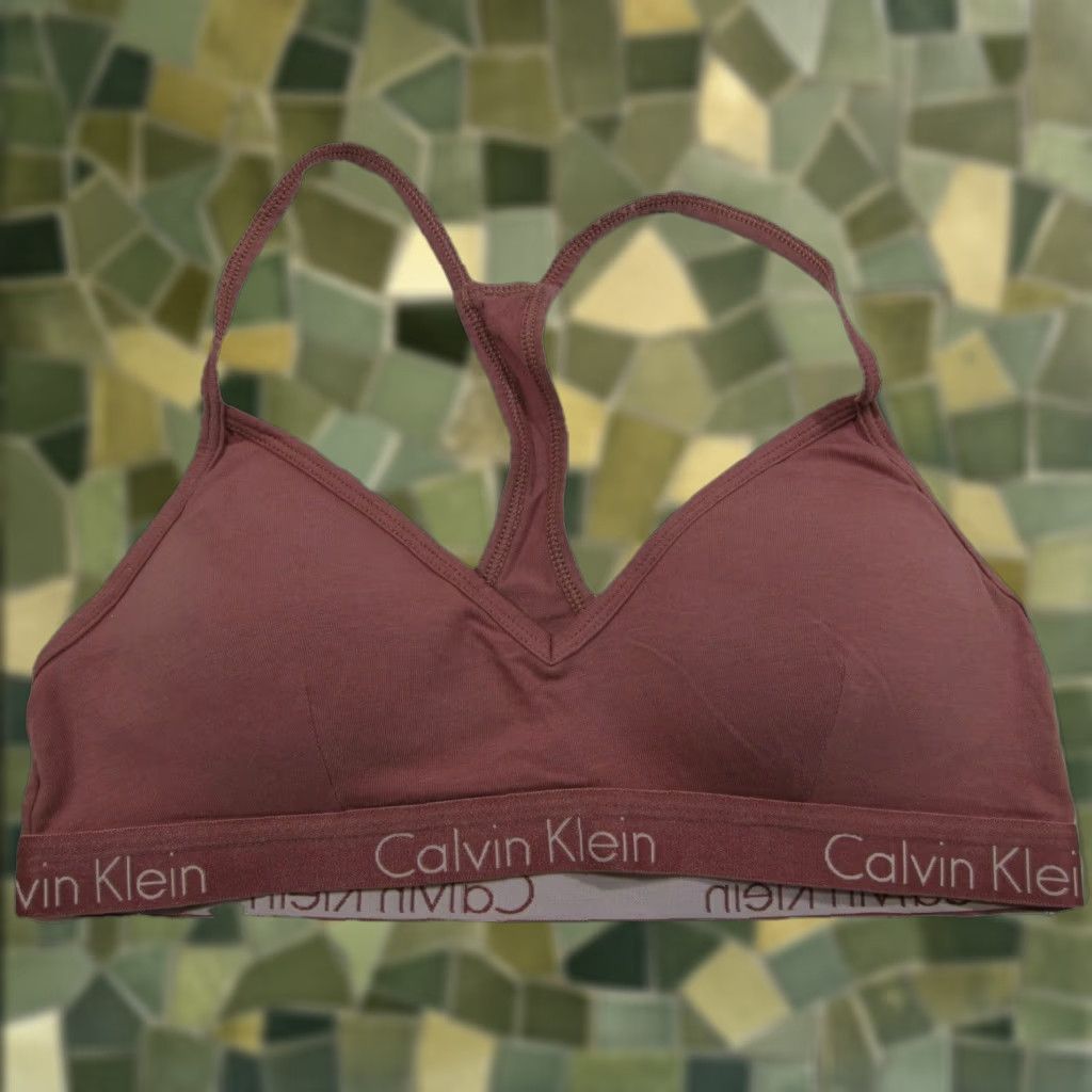 Calvin Klein Calvin Klein Pink Cotton Stretch Racer Back Padded Comfort Bra Small Womens Size ONE SIZE - 1 Thumbnail