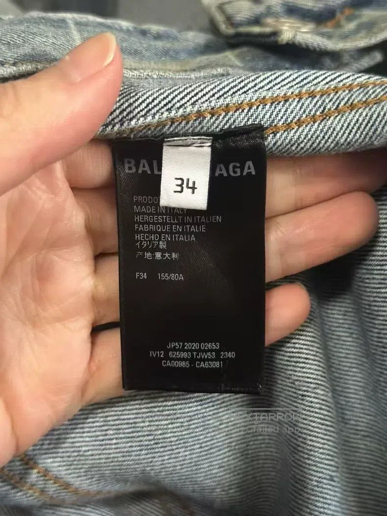 Balenciaga Balenciaga Full Print Denim Jacket Size XXS / US 00 / IT 34 - 4 Thumbnail