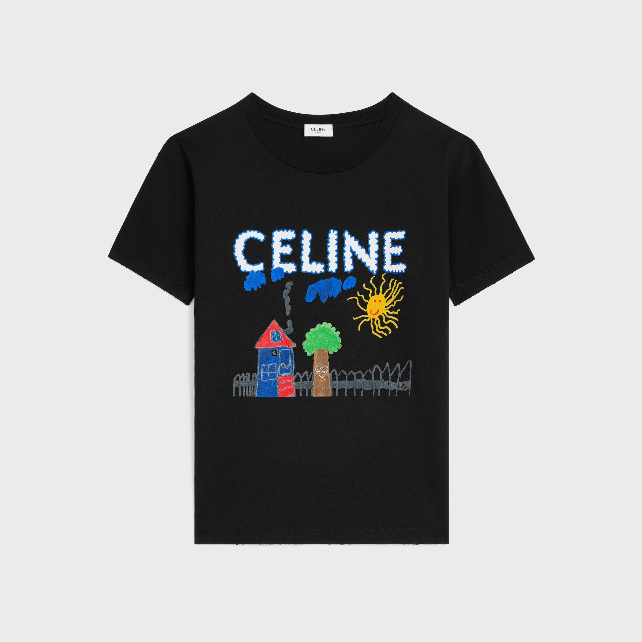 Celine 16 Embroidered T-Shirt in Jersey Mesh White | Grailed