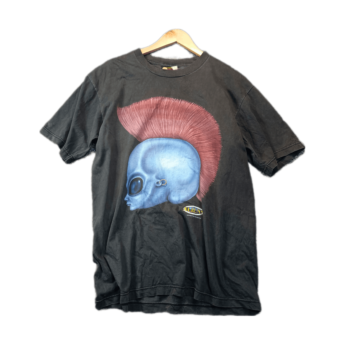 Alien Workshop 🔥🔥 Vintage 90s Alien Workshop Bighead Baggy Black Faded Tee Size US XL / EU 56 / 4 - 2 Thumbnail