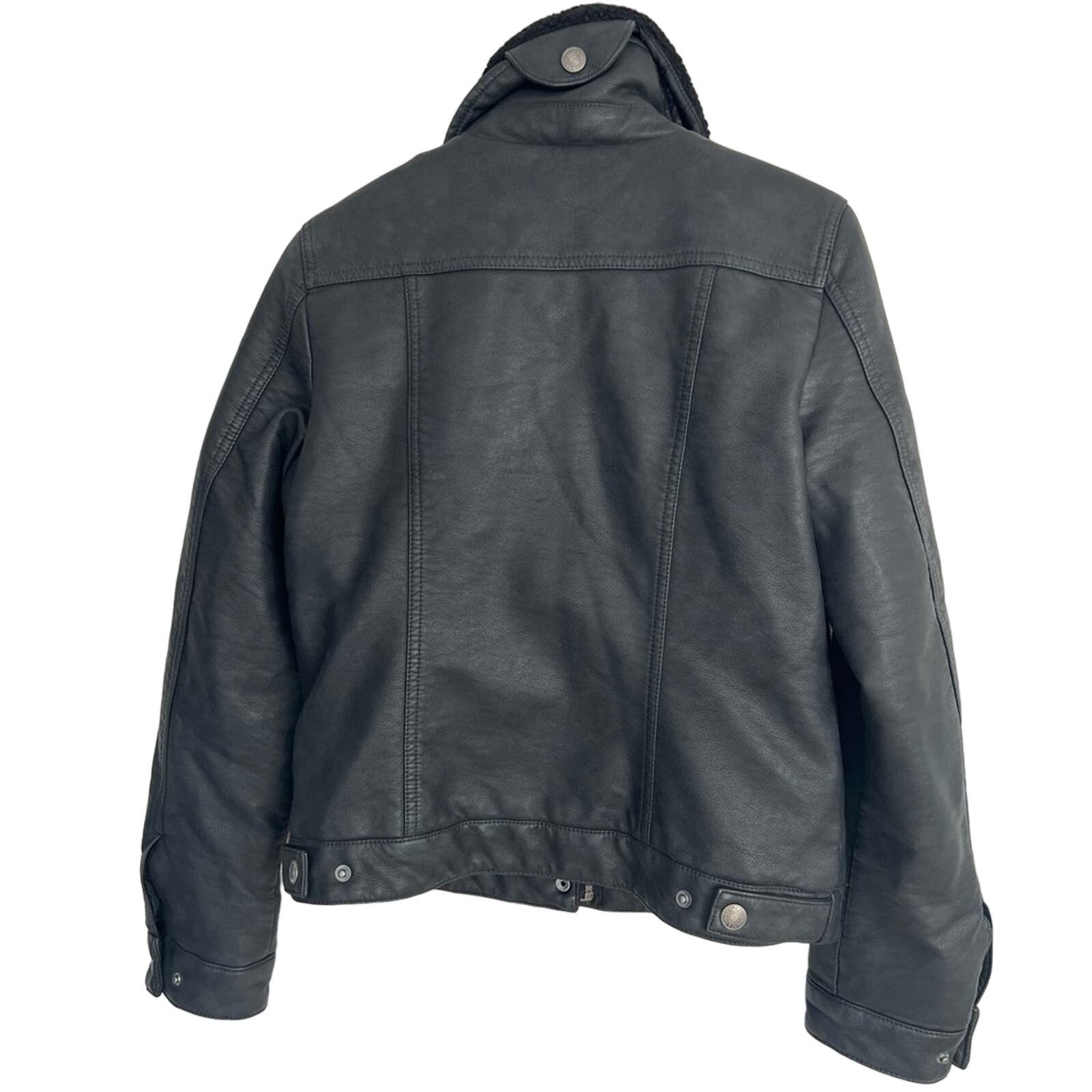 Levi's Levi’s Sherpa Zip Button Jacket Black Faux Leather QUALITY Size S / US 4 / IT 40 - 2 Thumbnail